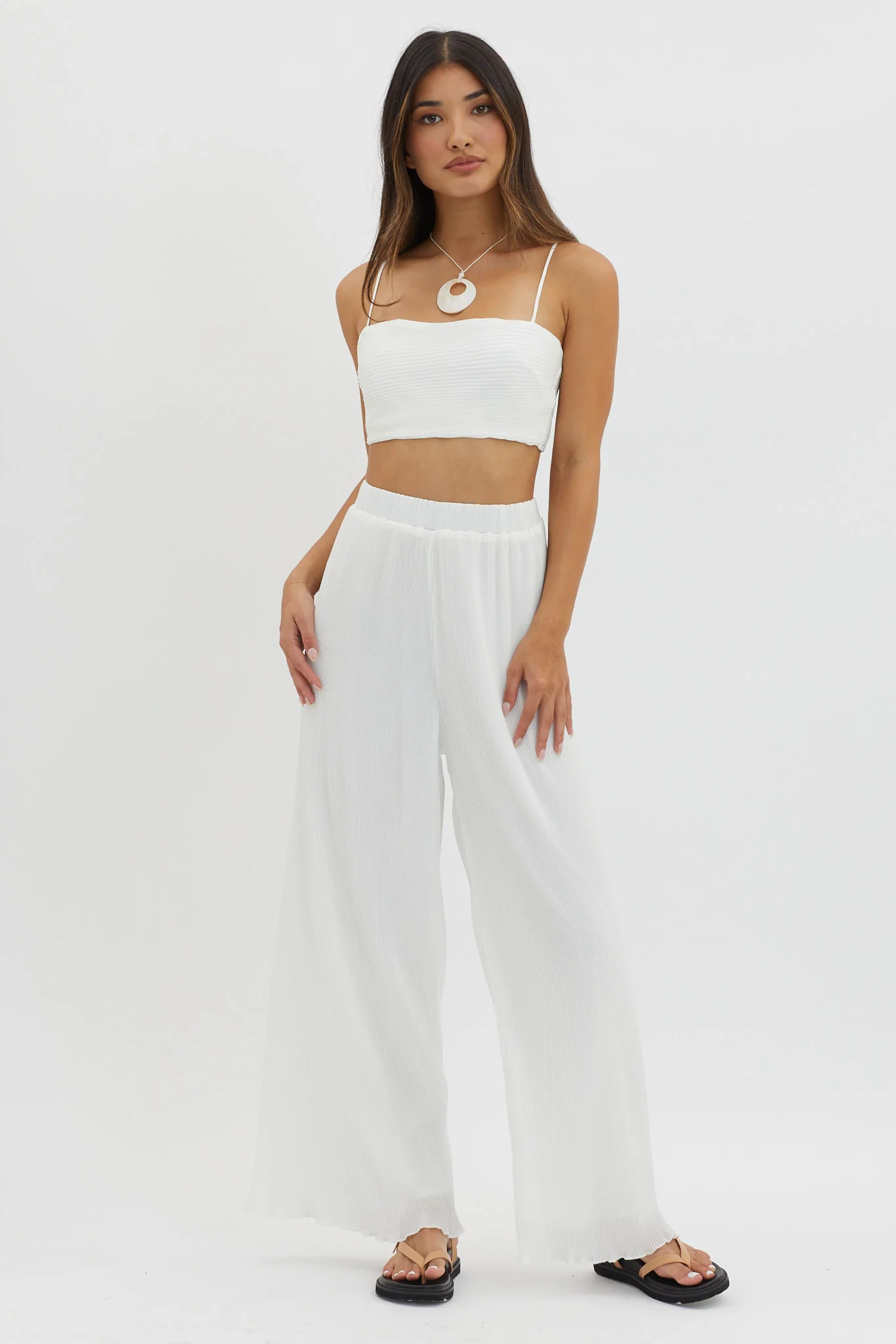 Light Energy Tie Back Crop Top White - Image 3