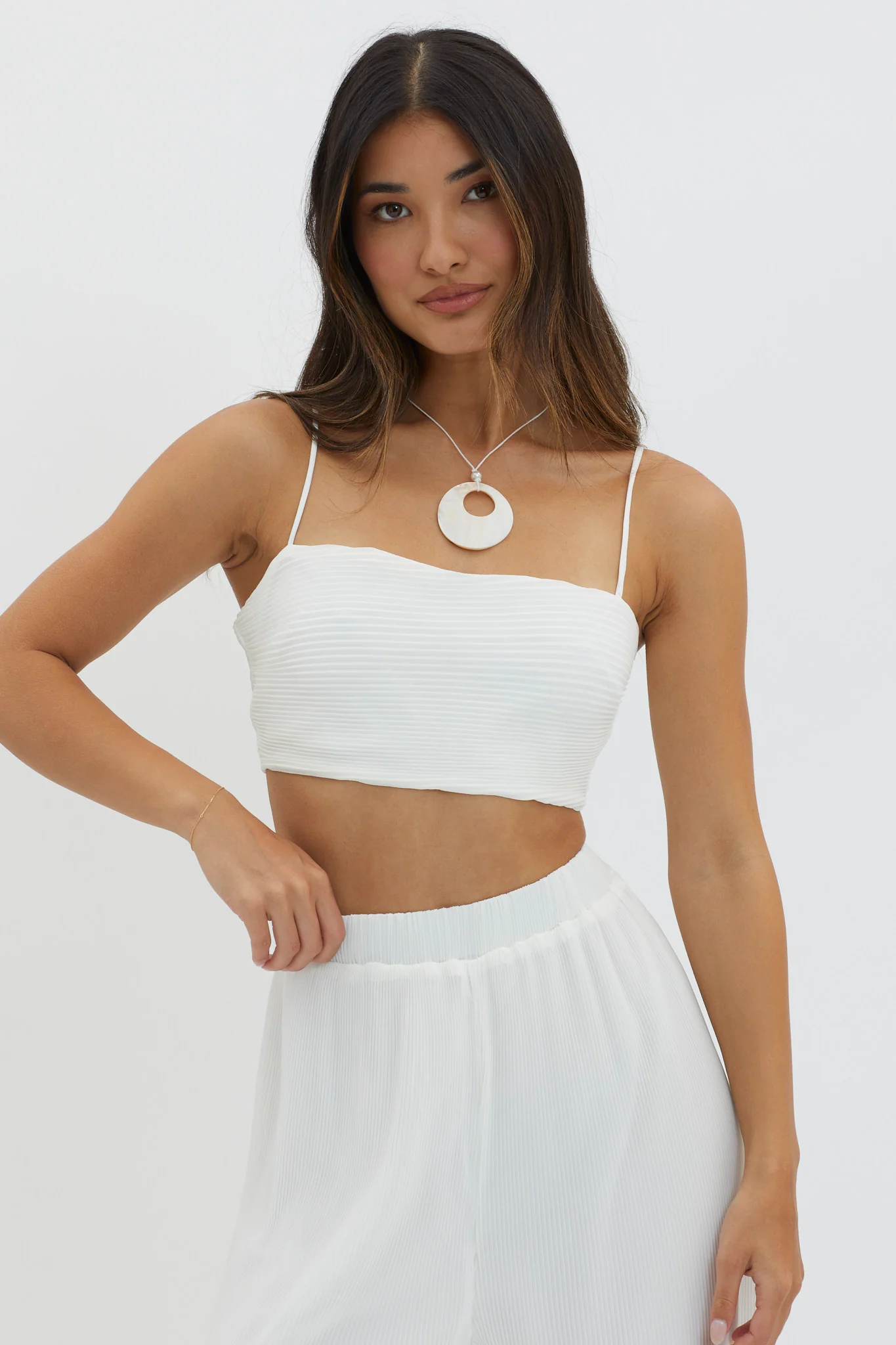 Light Energy Tie Back Crop Top White - Image 5