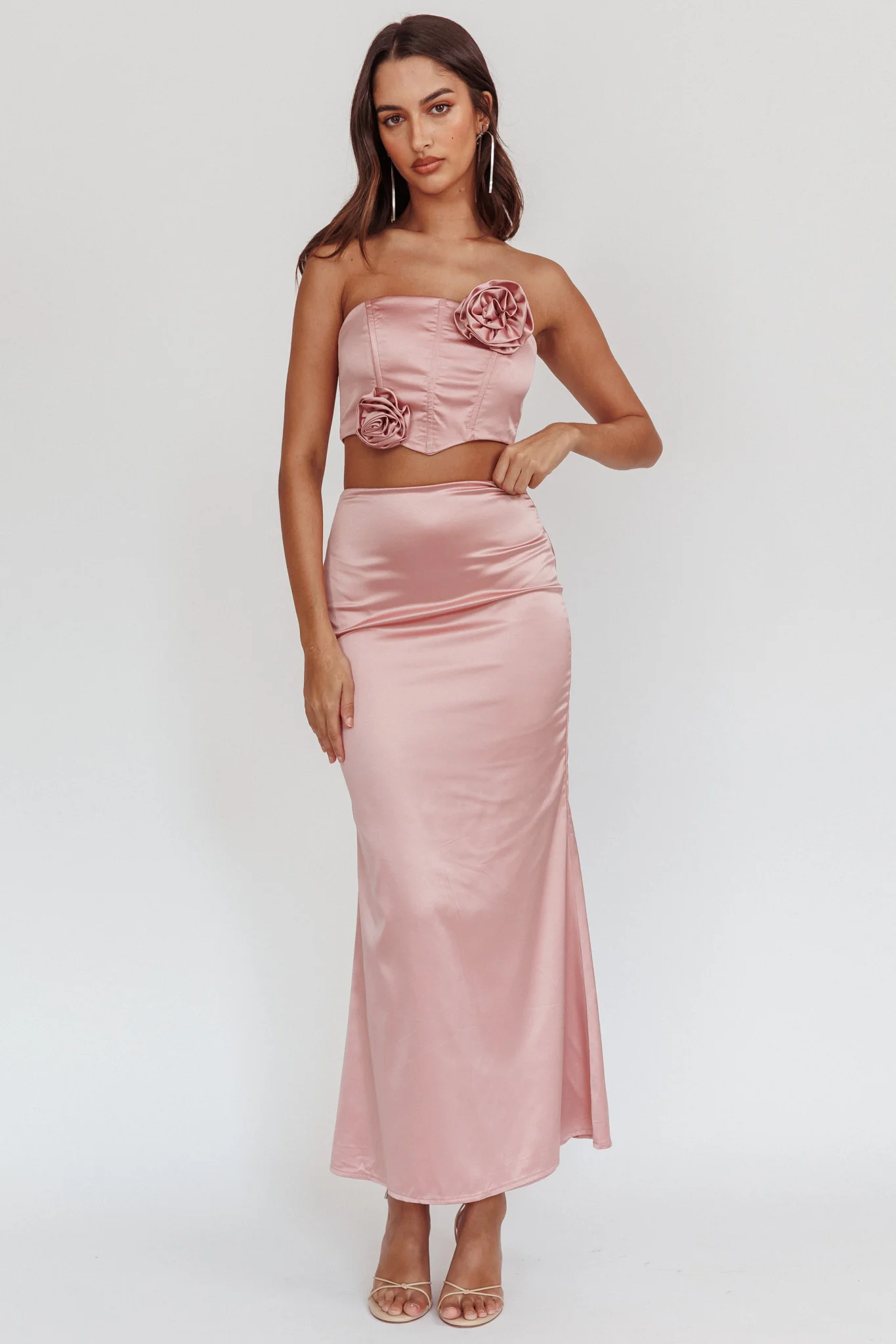 Like A Dove Satin Maxi Skirt Mauve - Image 5