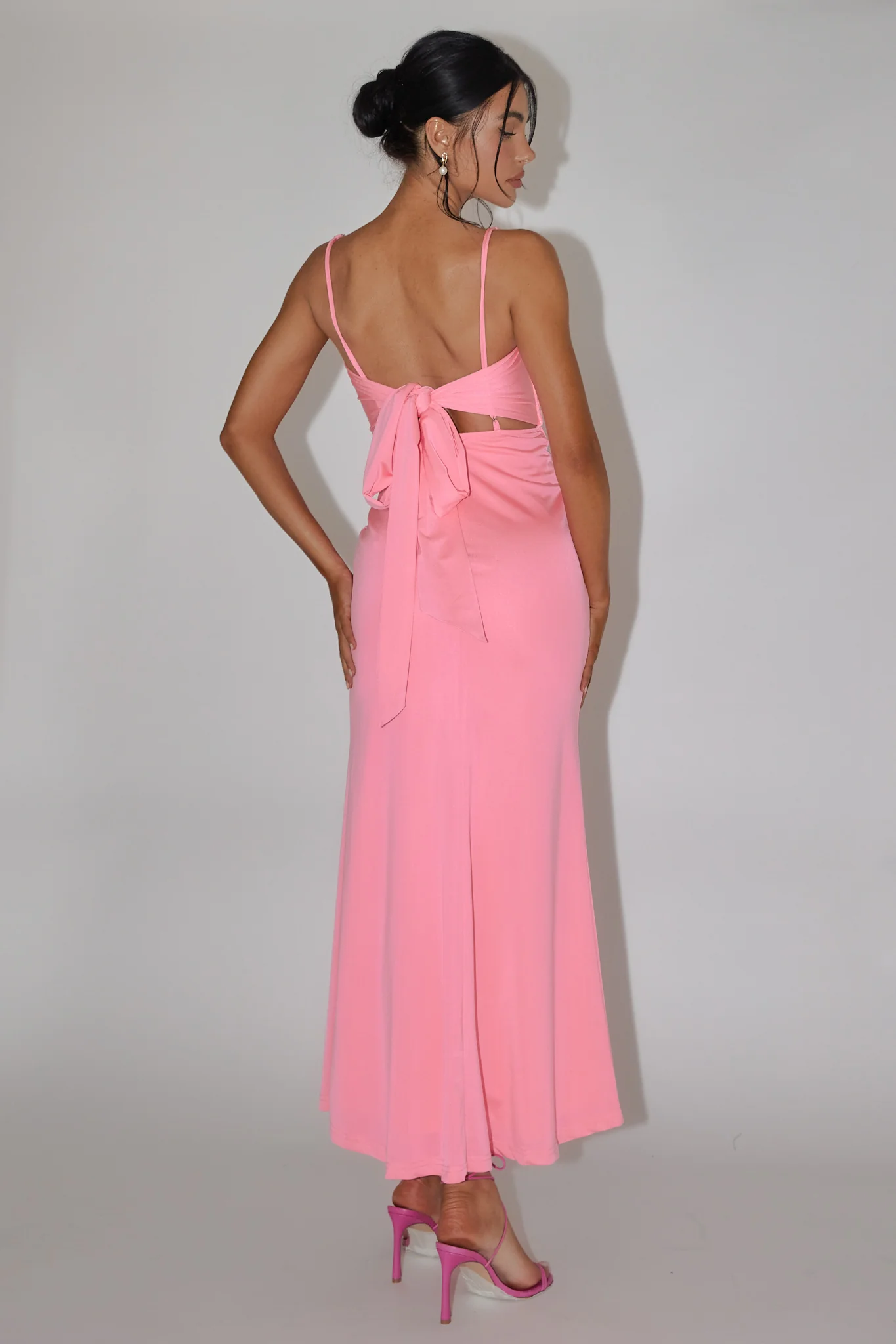 Likita Floral Applique Bodice Maxi Dress Pink - Image 2