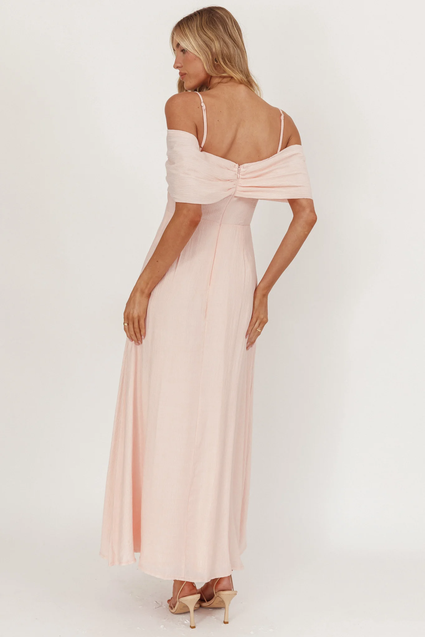 Lillibet Bow Tied Bust Midi Dress Pink - Image 2