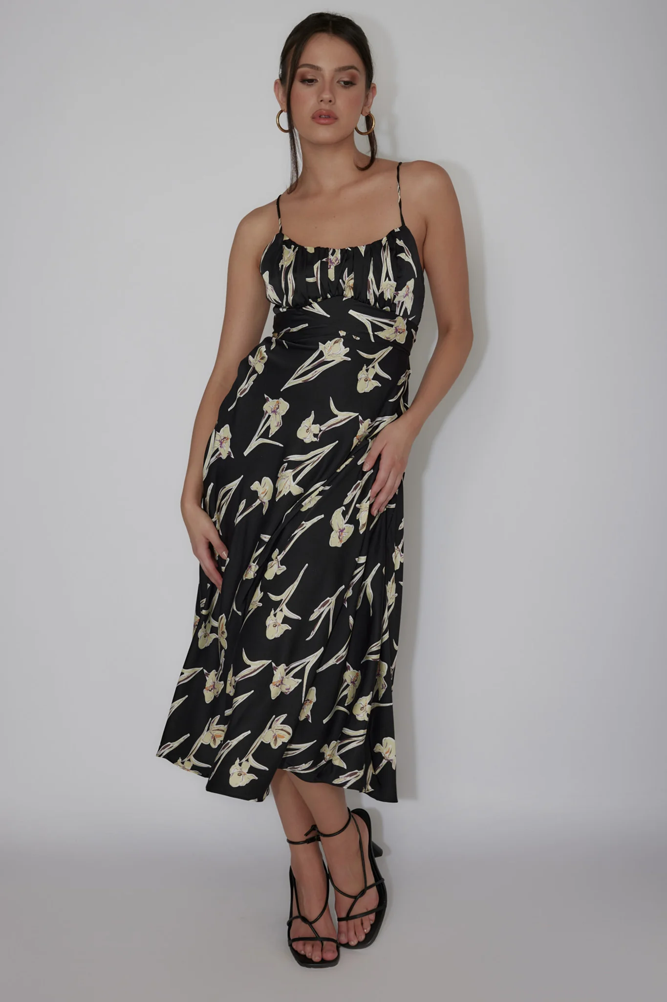 Linka Cami Strap Midi Dress Orchid Black - Image 4