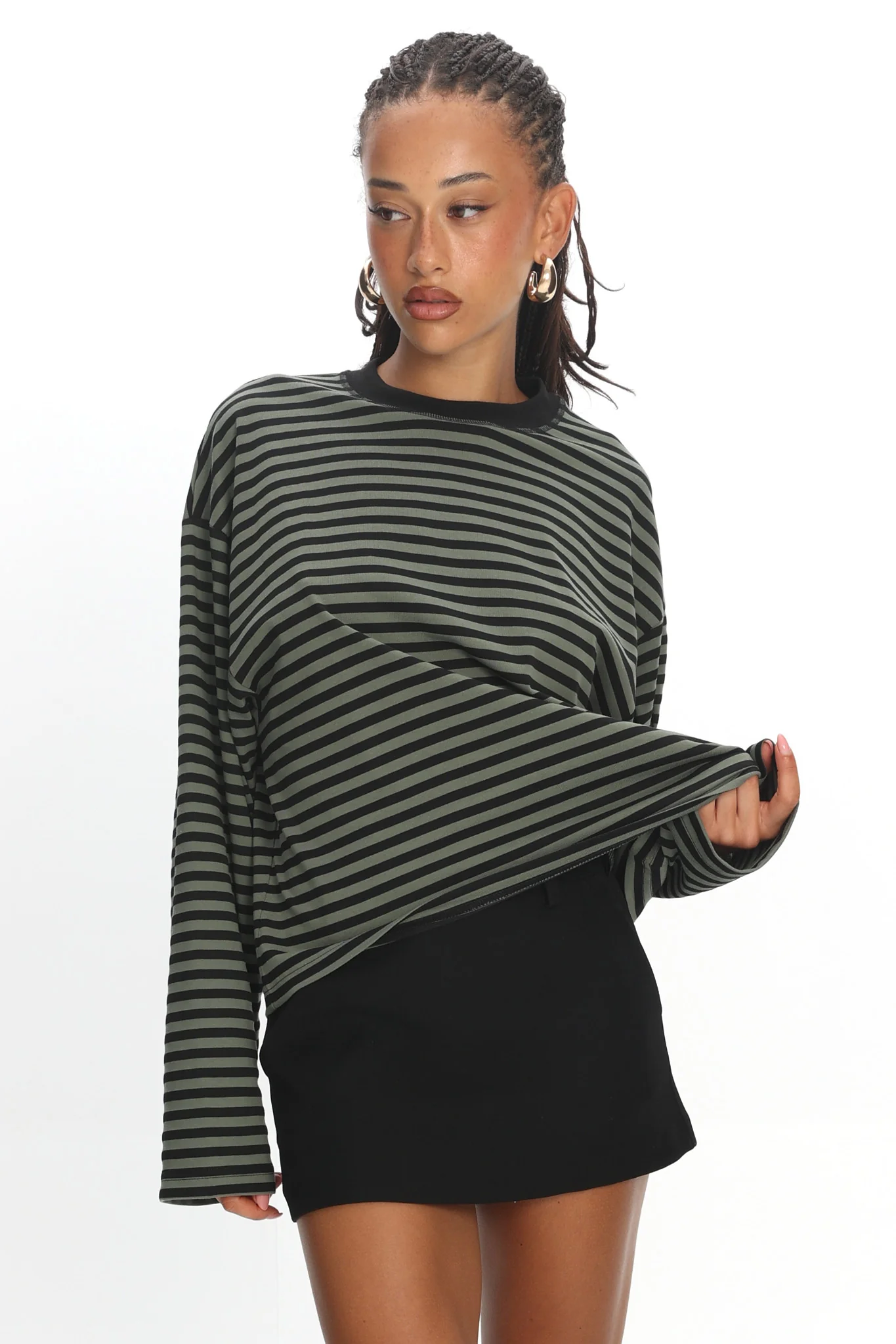 LIONESS Bloom Long Sleeve Forest Stripe