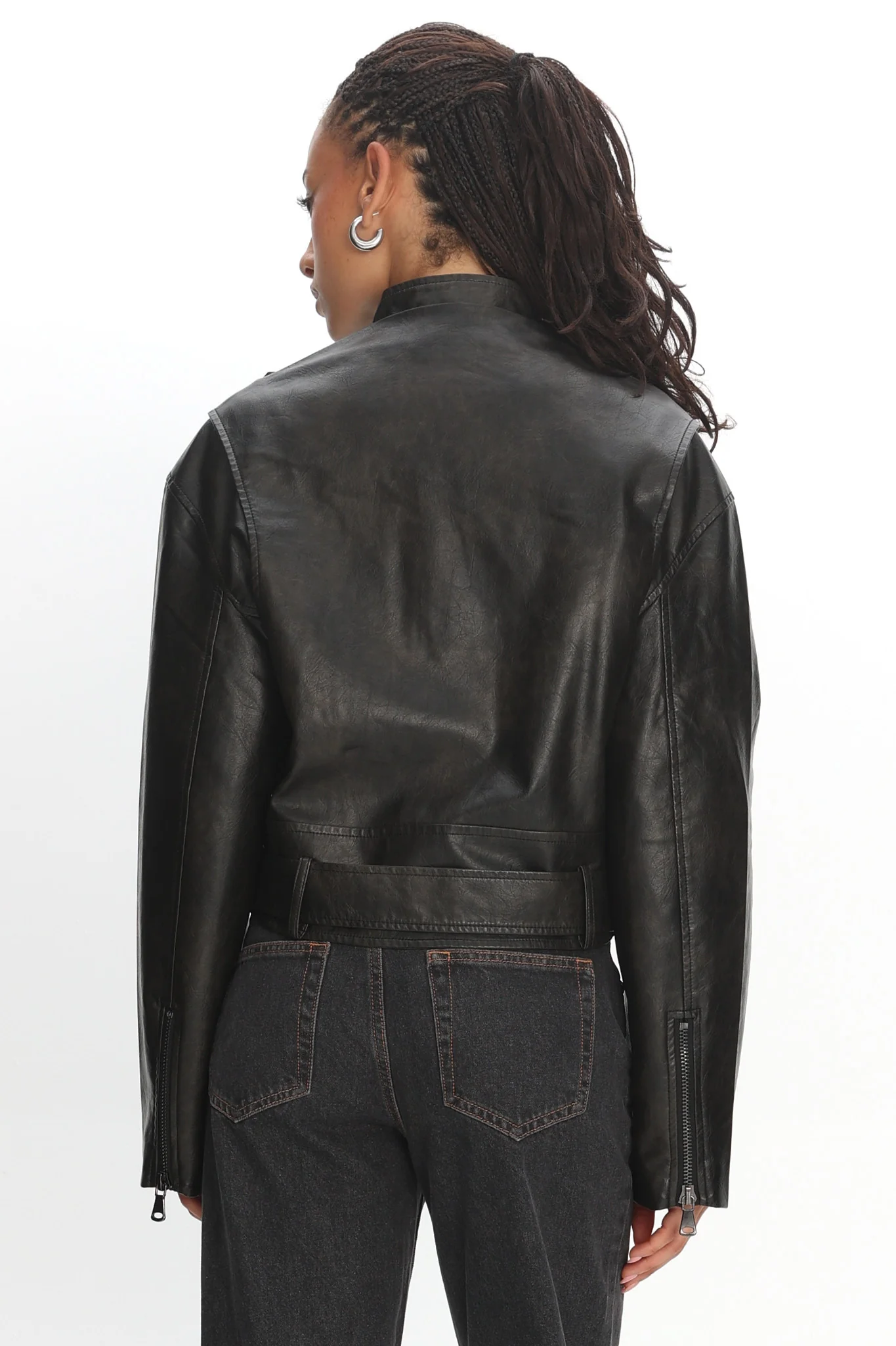 LIONESS Driftwood Bomber Jacket Onyx - Image 3