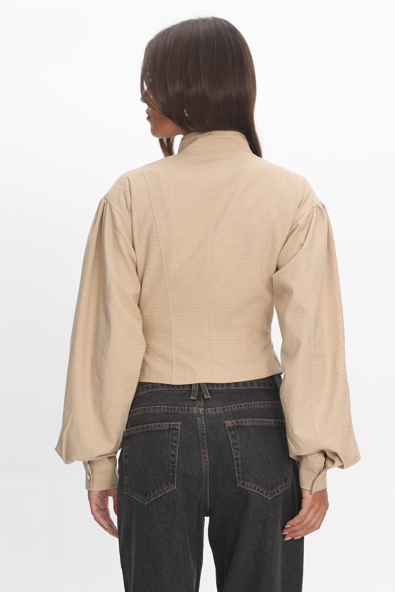 LIONESS Eclipse Jacket Beige Plaid - Image 3