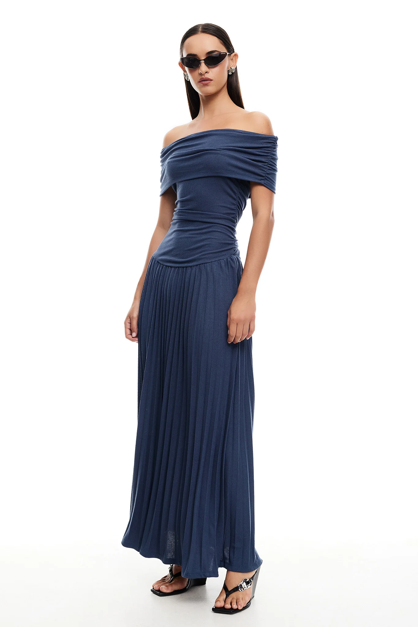 LIONESS Field Of Dreams Maxi Dress Navy - Image 2