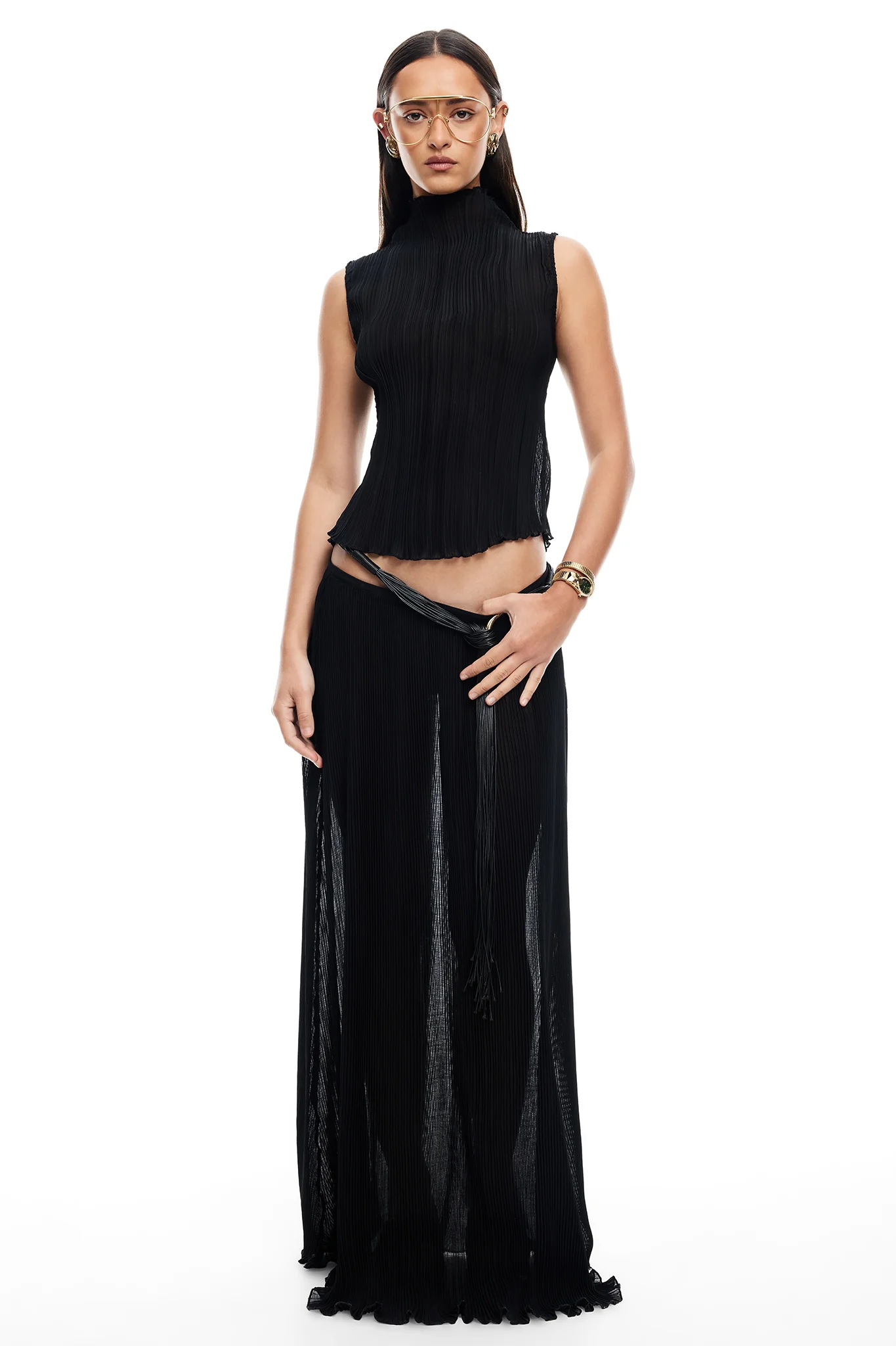 LIONESS Ford Maxi Skirt Onyx - Image 2