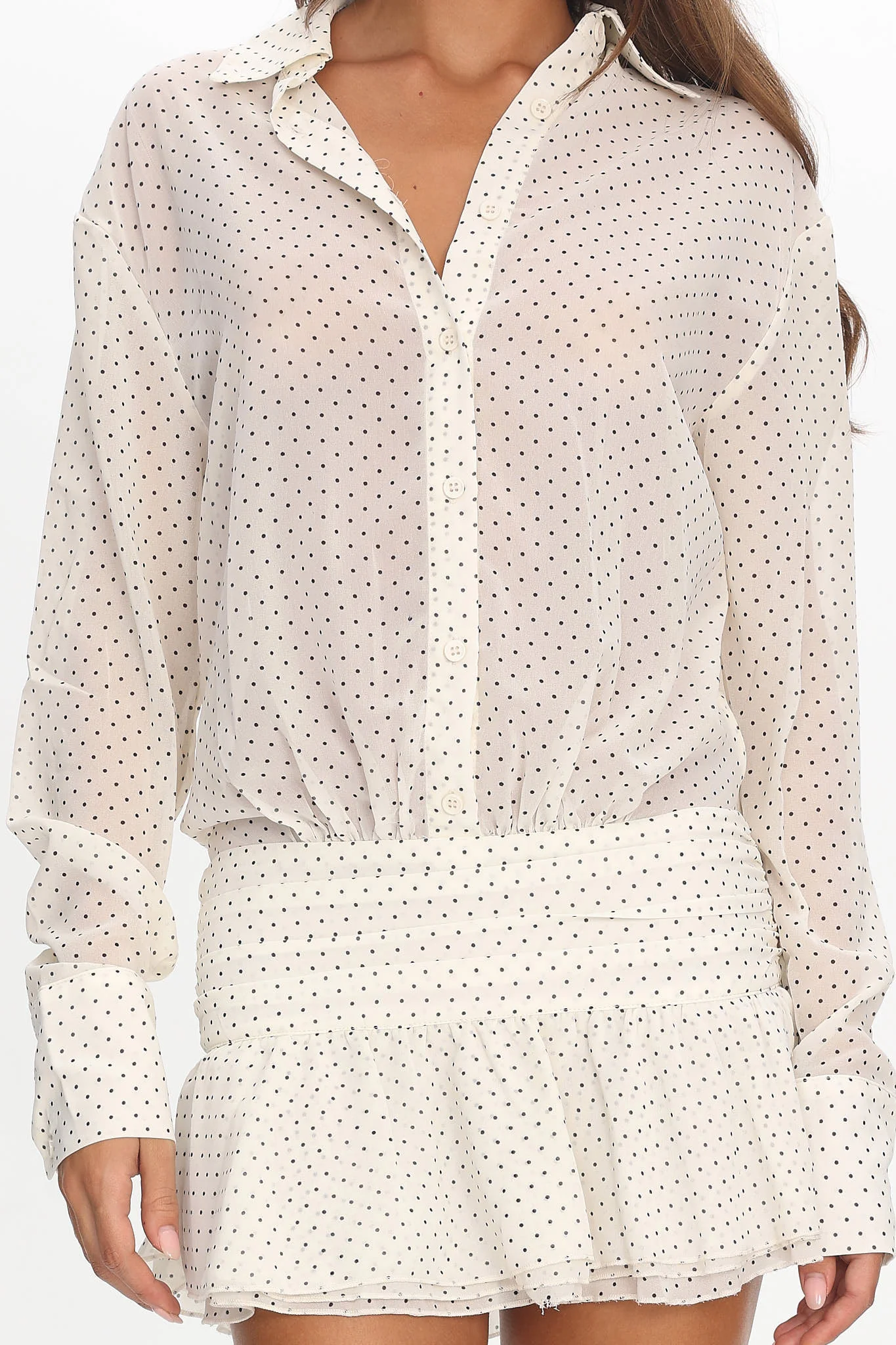 LIONESS Girls Girls Girls Mini Dress Porcelain Polka - Image 4