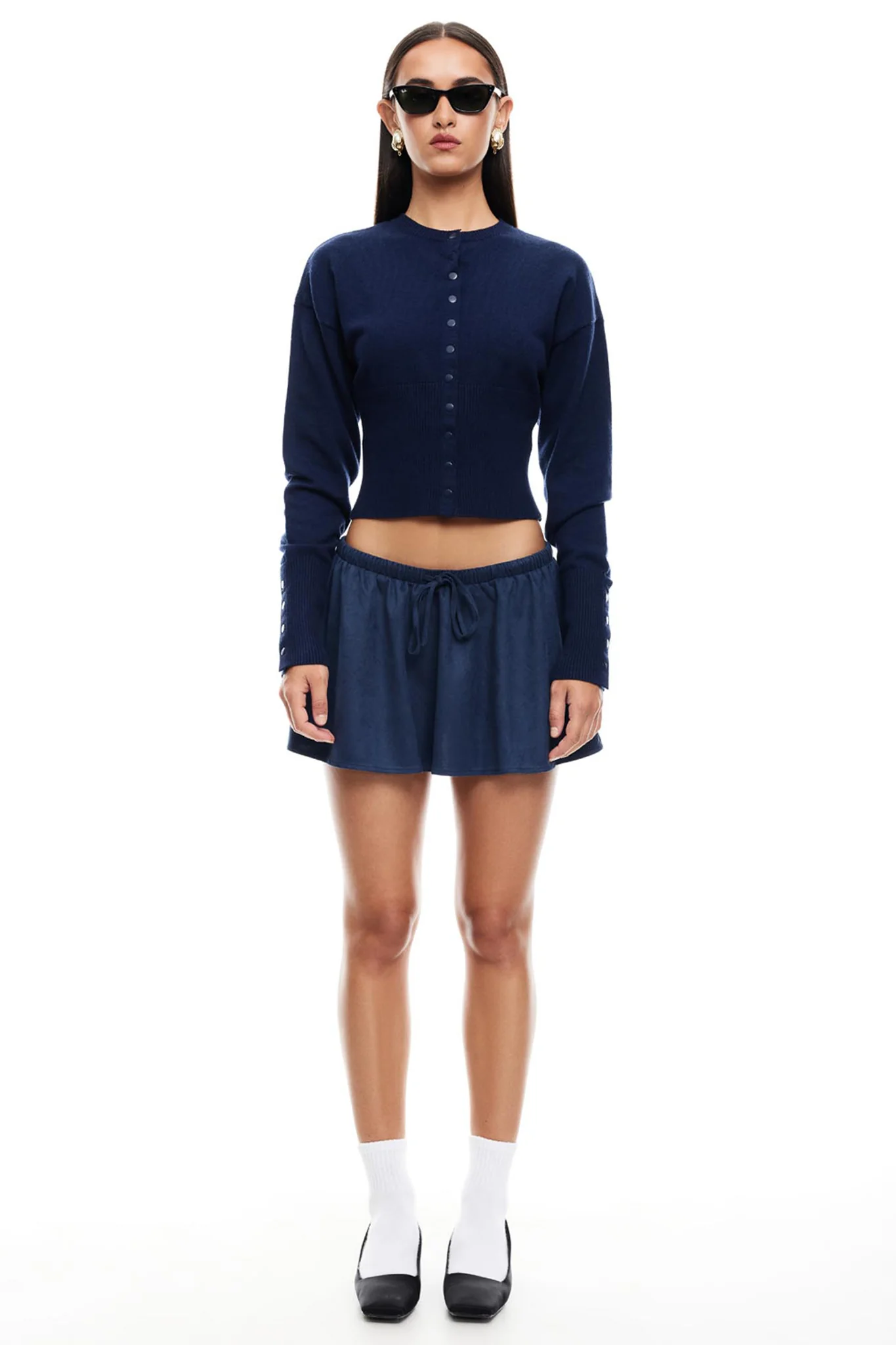 LIONESS Head In The Clouds Cardigan Navy - Image 3