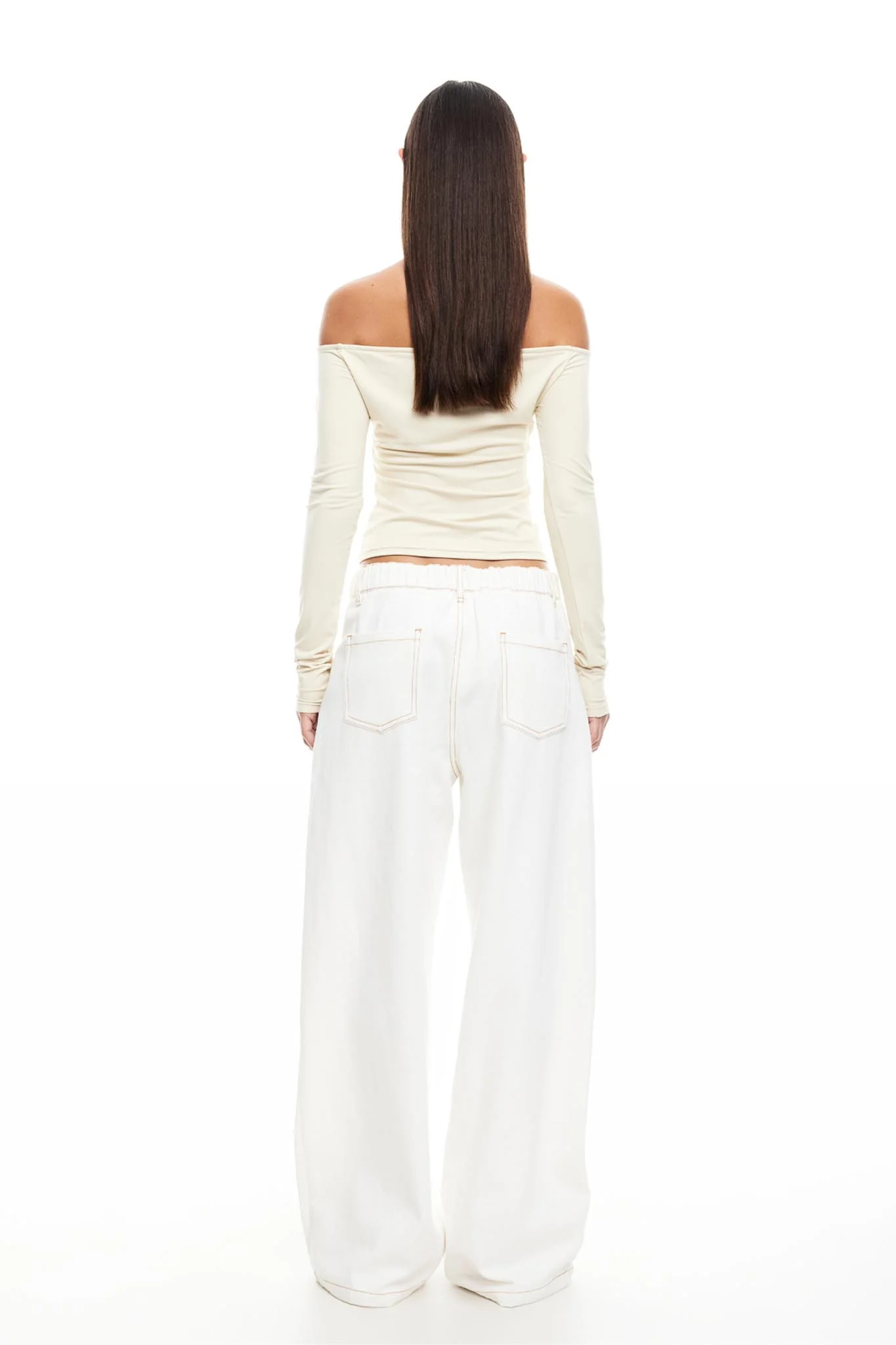 LIONESS Insightful Off Shoulder Top Ivory - Image 4