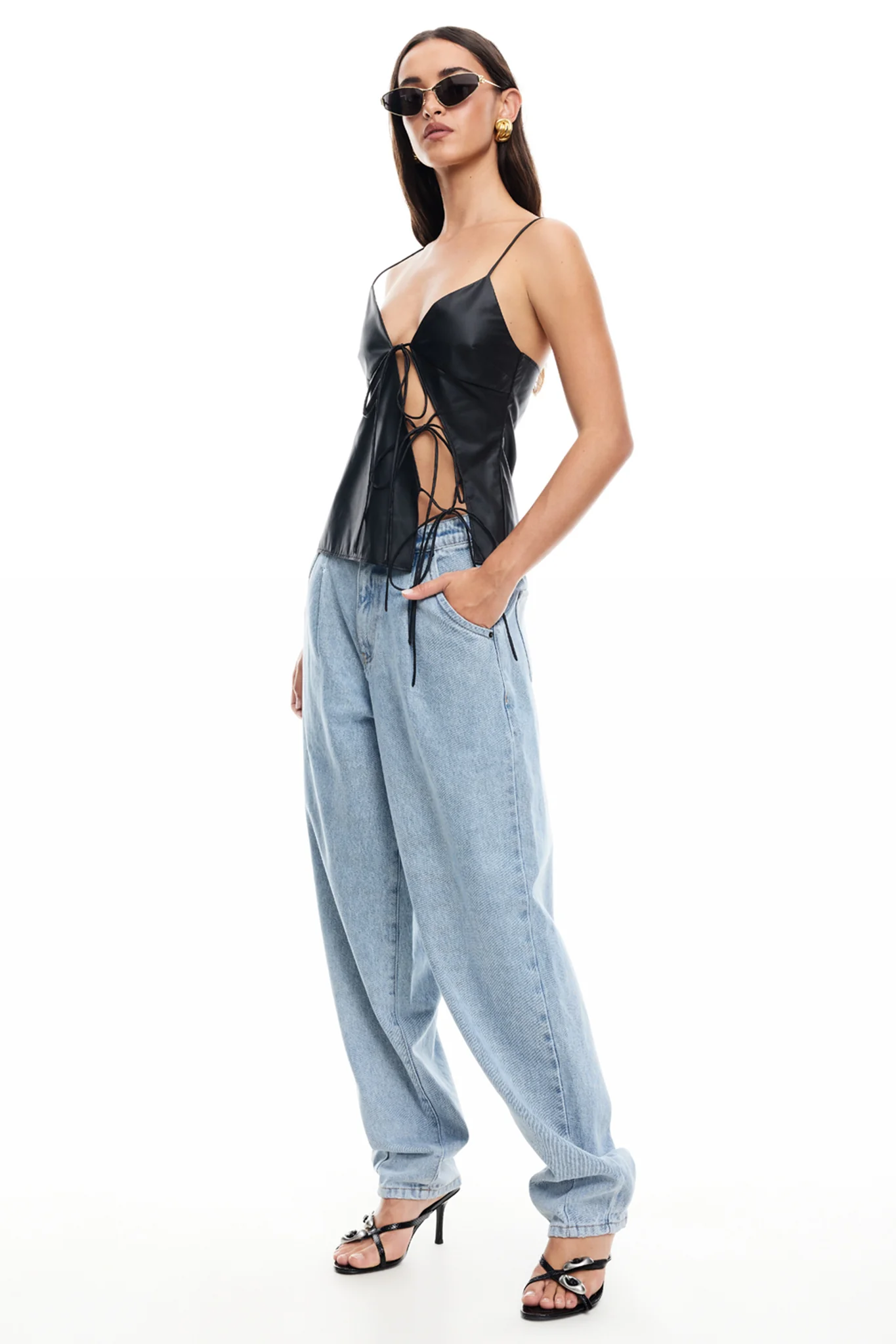 LIONESS Mariah Cami Top Onyx - Image 4
