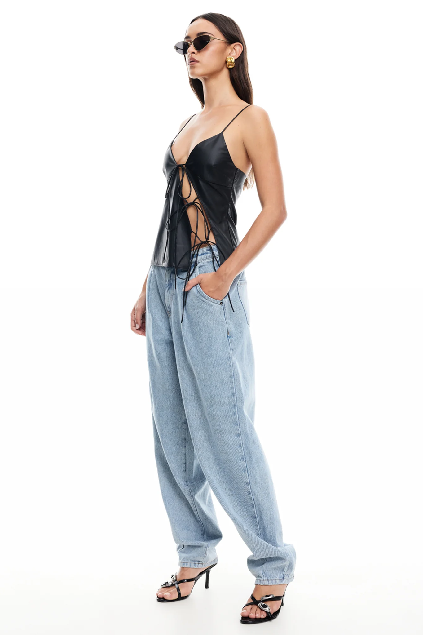LIONESS Mariah Cami Top Onyx - Image 5