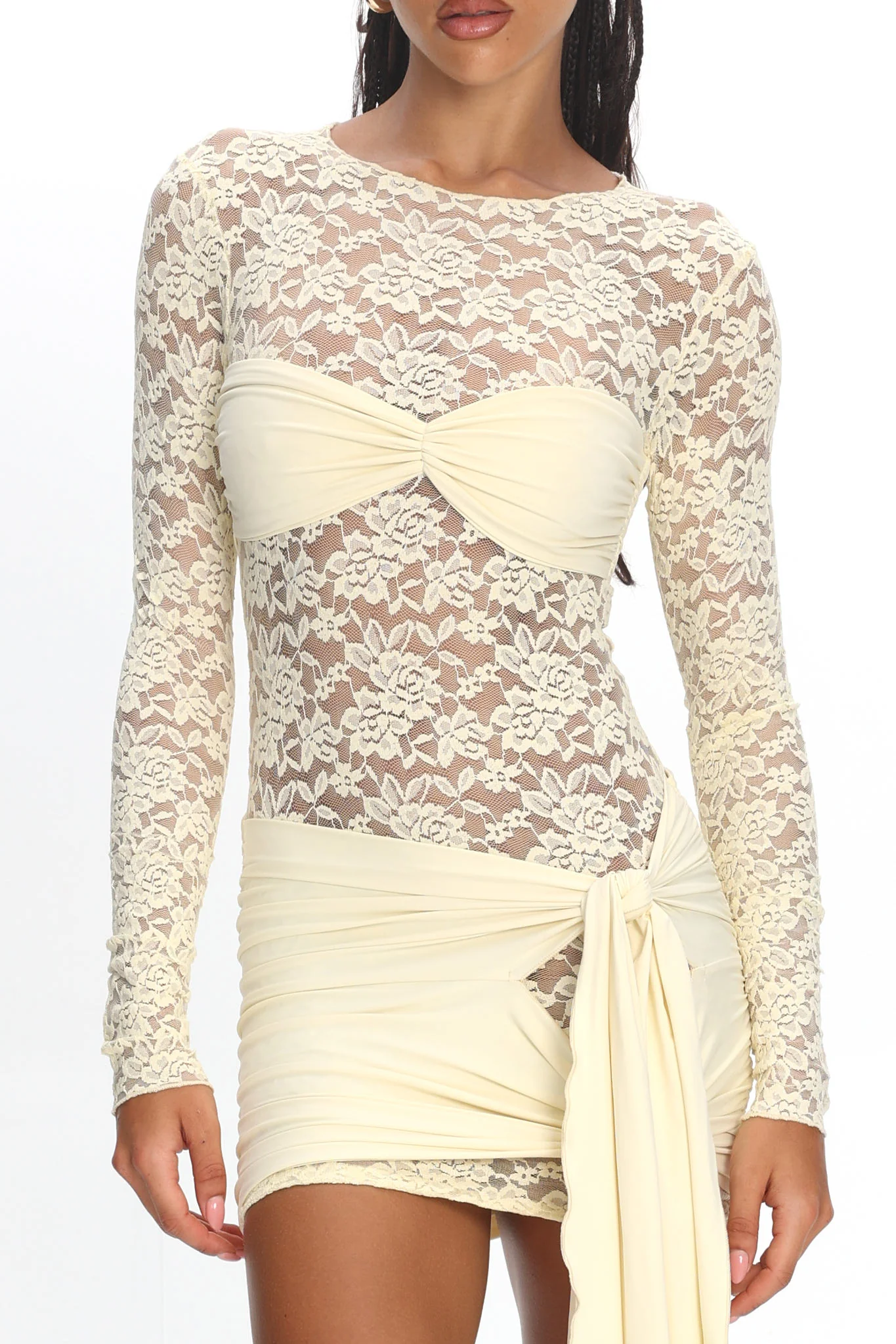 LIONESS Midnight Mini Dress Butter - Image 4