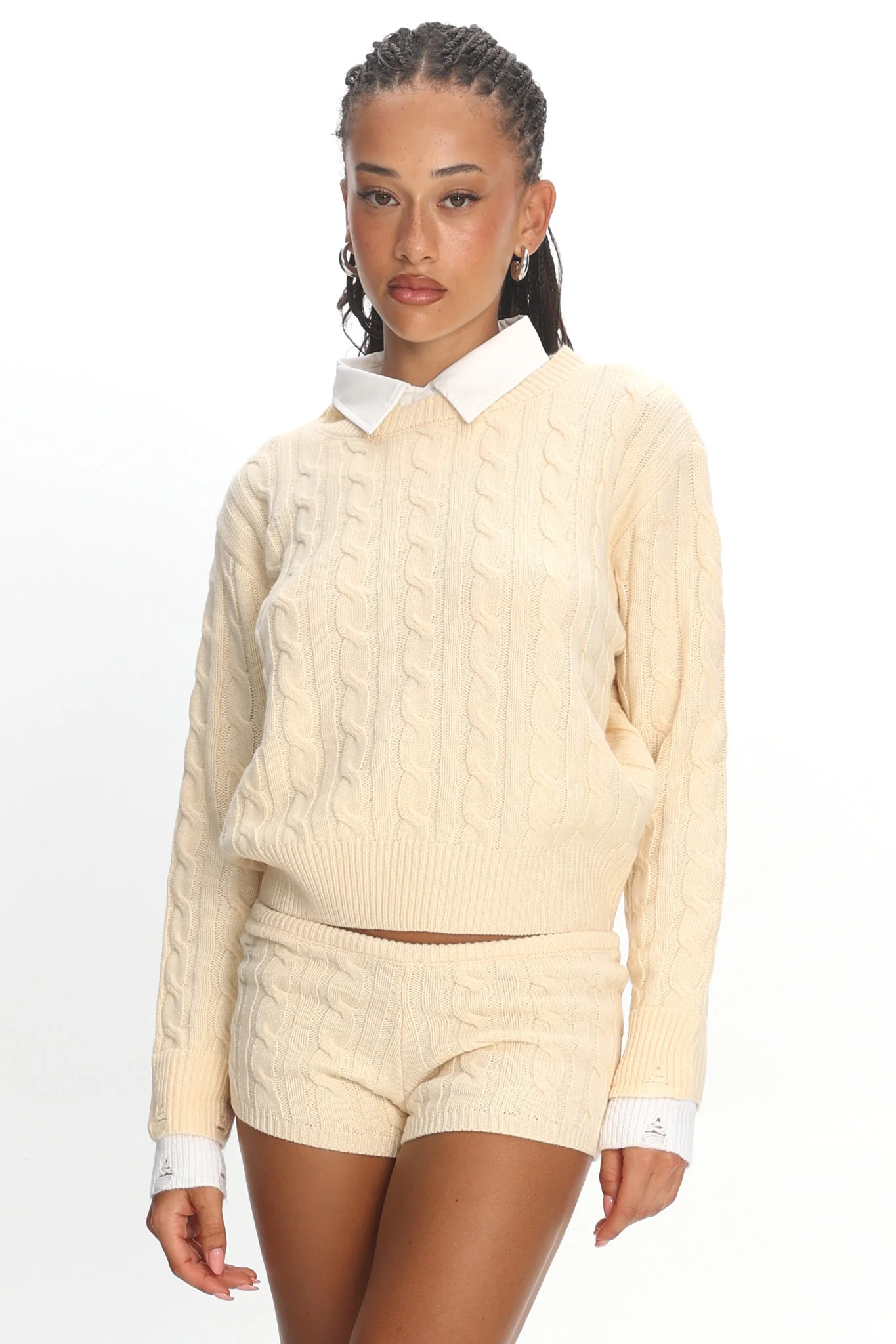 LIONESS Reborn Mini Shorts Cream - Image 5