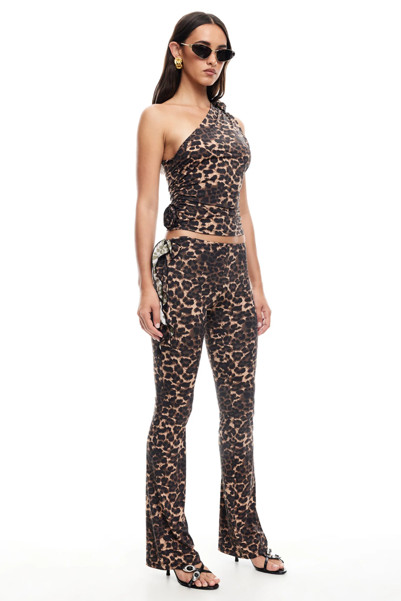 LIONESS Rendezvous One Shoulder Top Leopard - Image 4