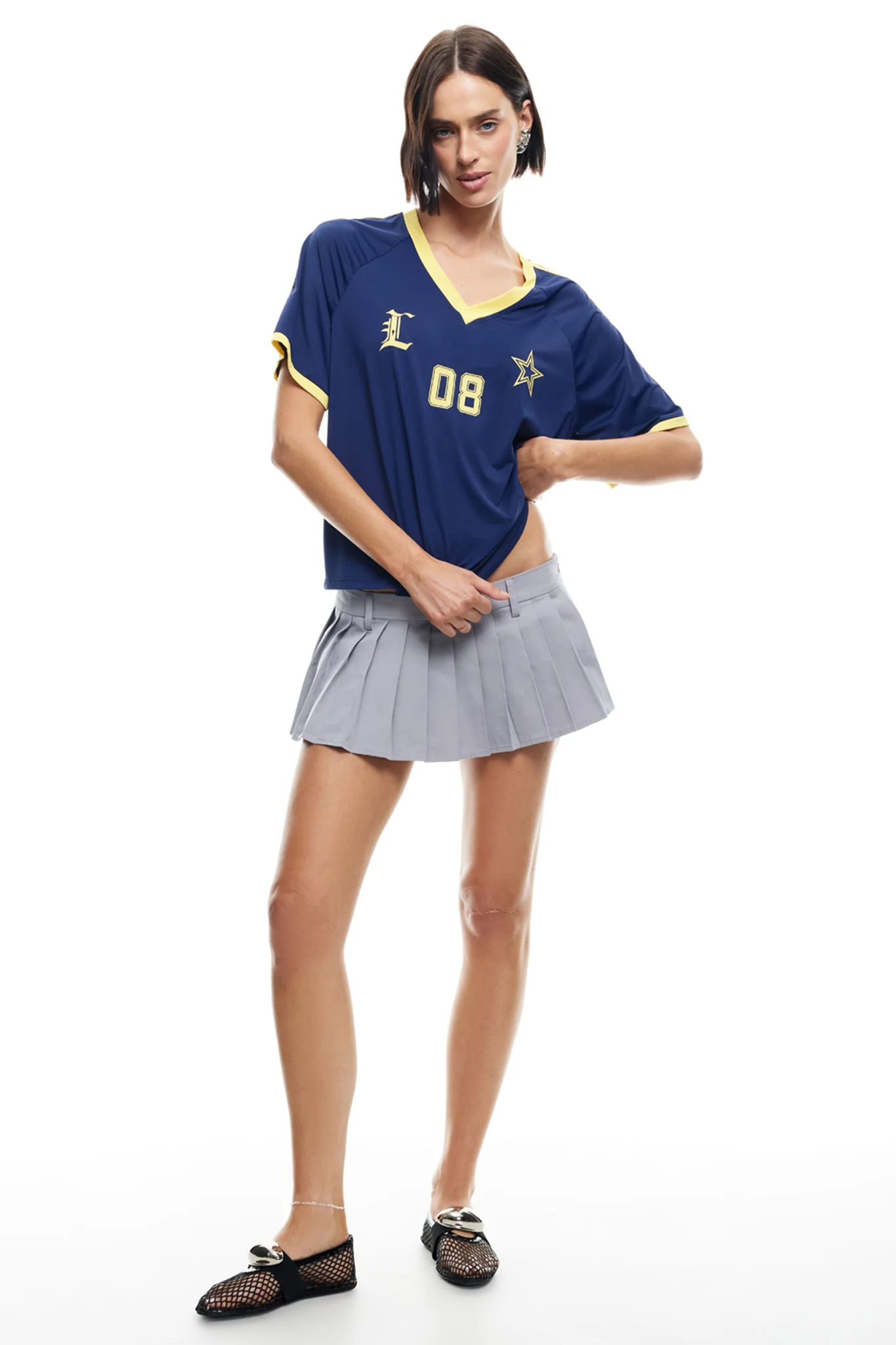 LIONESS Rider Mini Skirt Slate - Image 3