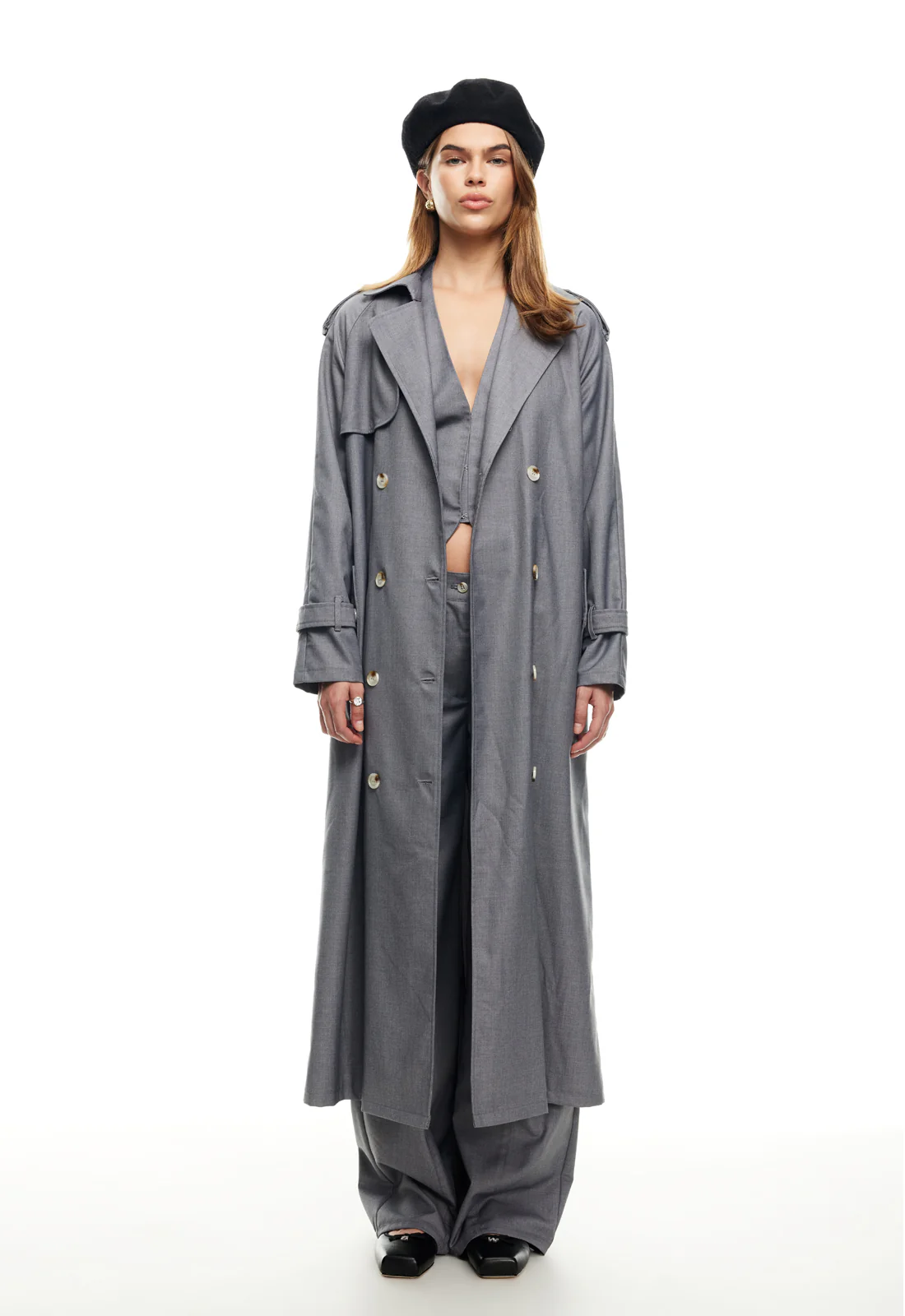 LIONESS Trencherous Coat Slate - Image 7