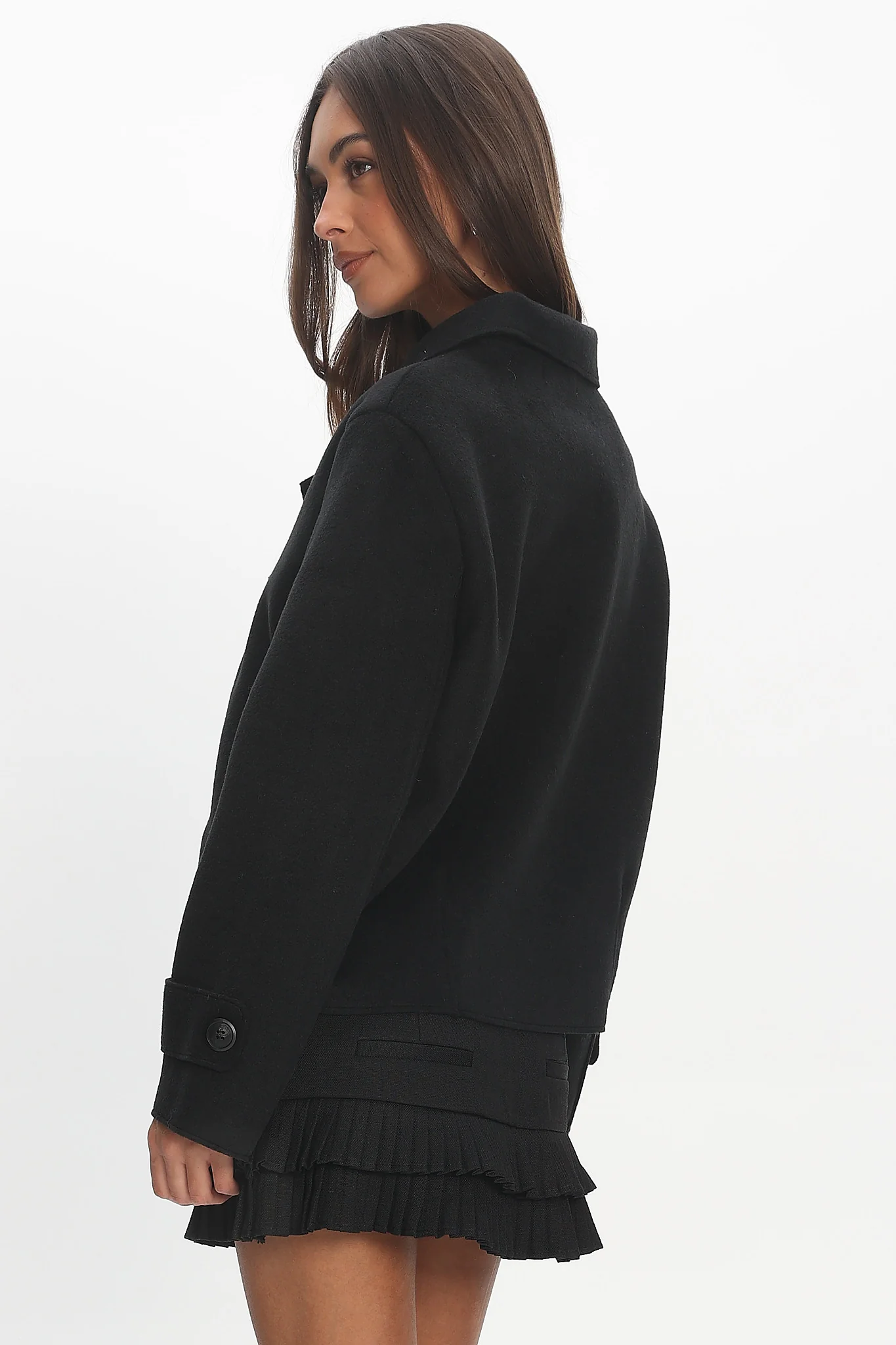 London Night Double-Breasted Coat Black - Image 3