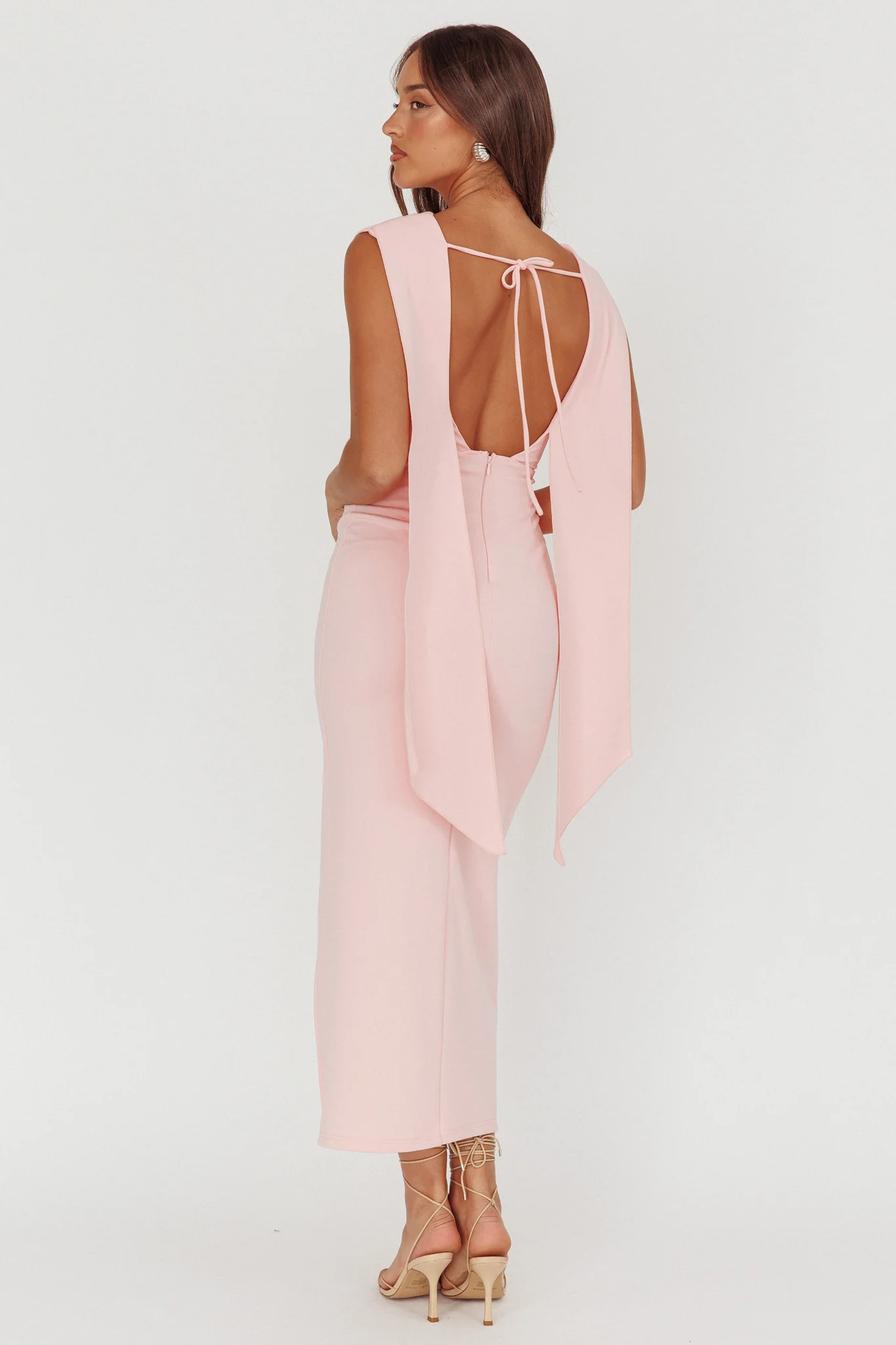 Looks Of Love Shoulder Sash Maxi Dress Pink - Image 2