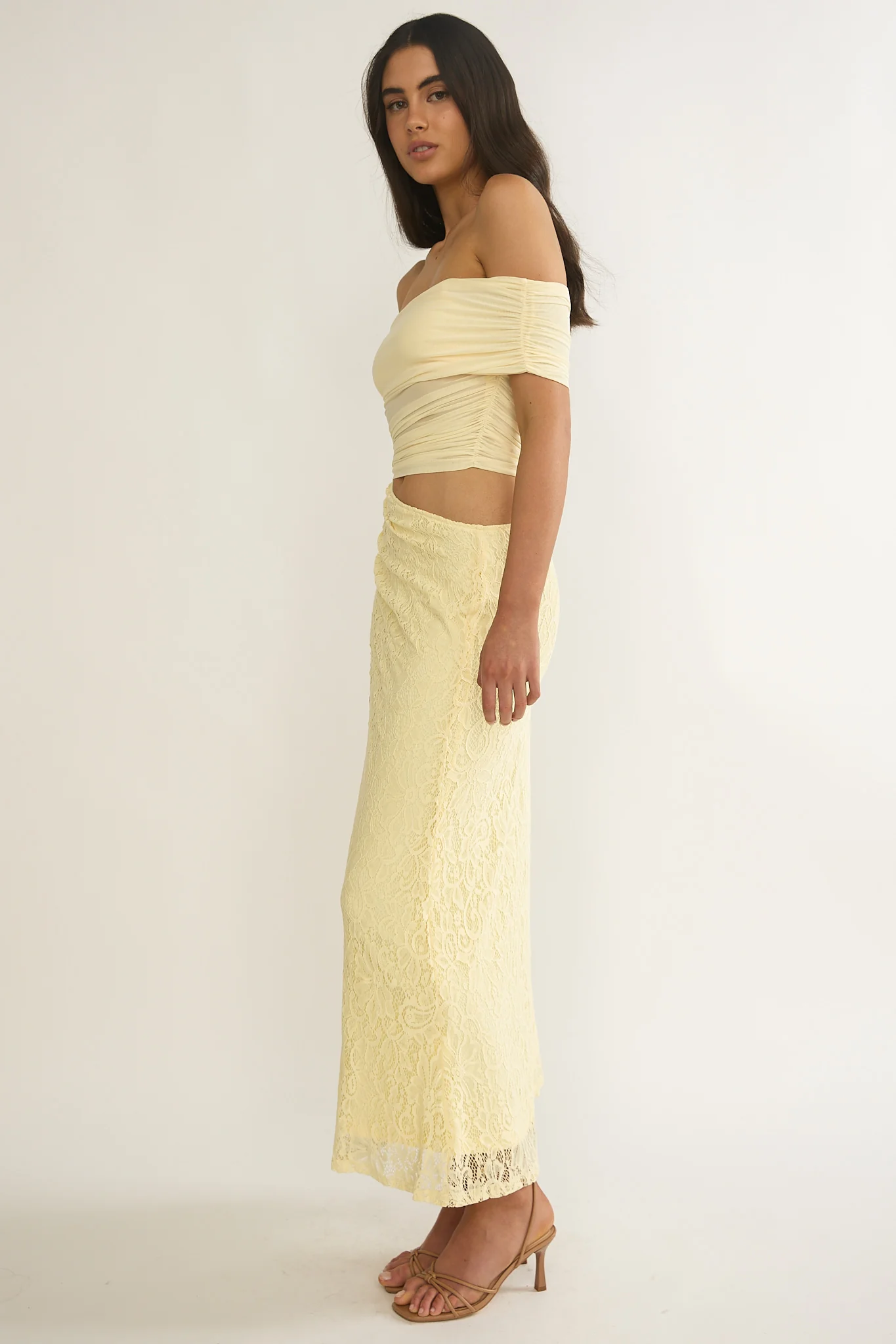 Lorely Off-Shoulder Lace Maxi Dress Butter - Image 6