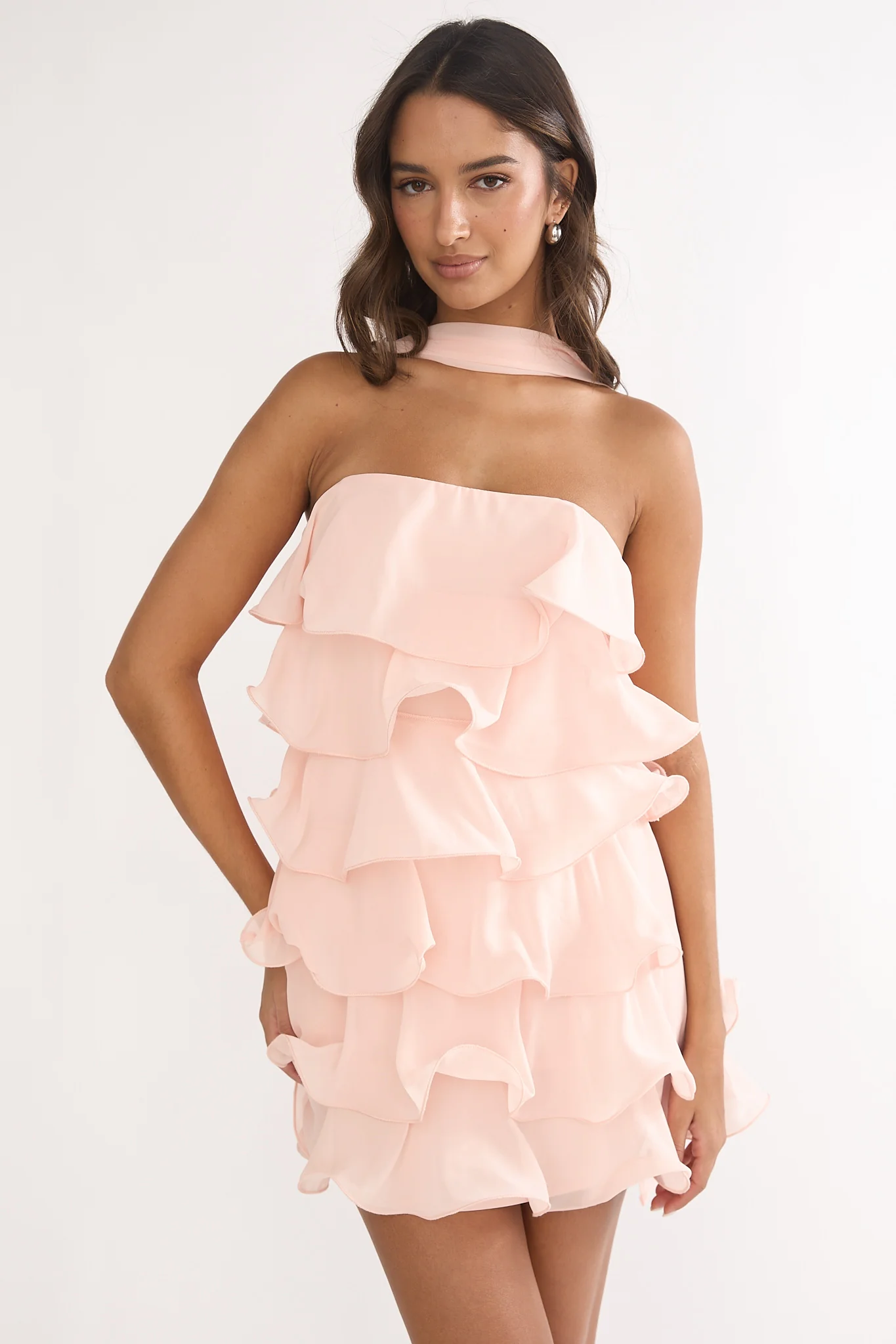 Love Note Strapless Layered Mini Dress Pink - Image 5