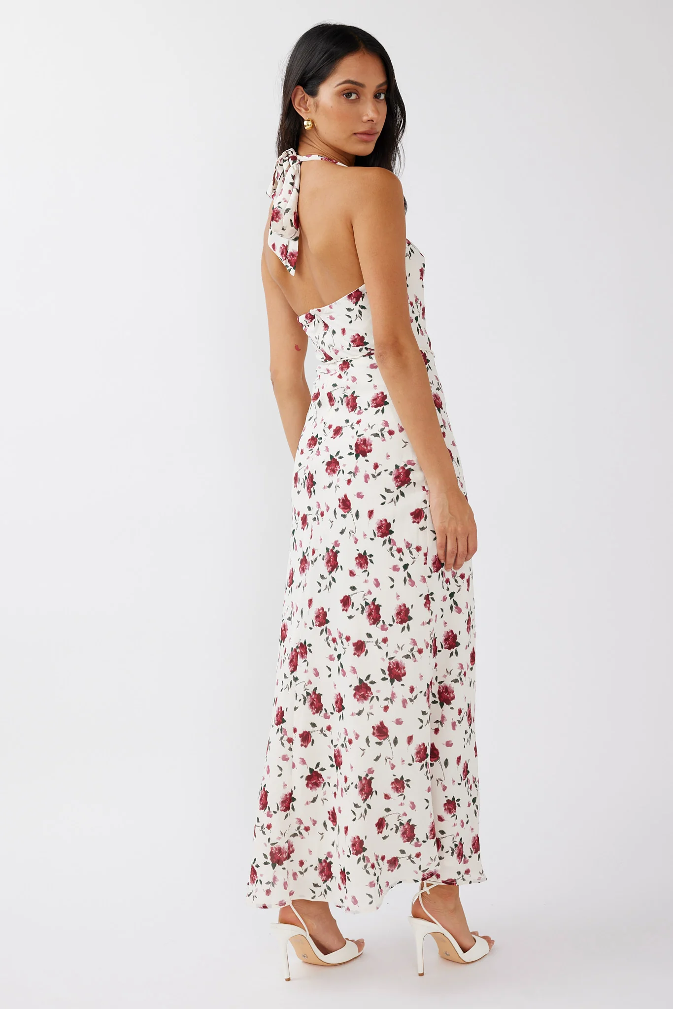 Love's Kiss Cowl Halterneck Maxi Dress Rose - Image 2