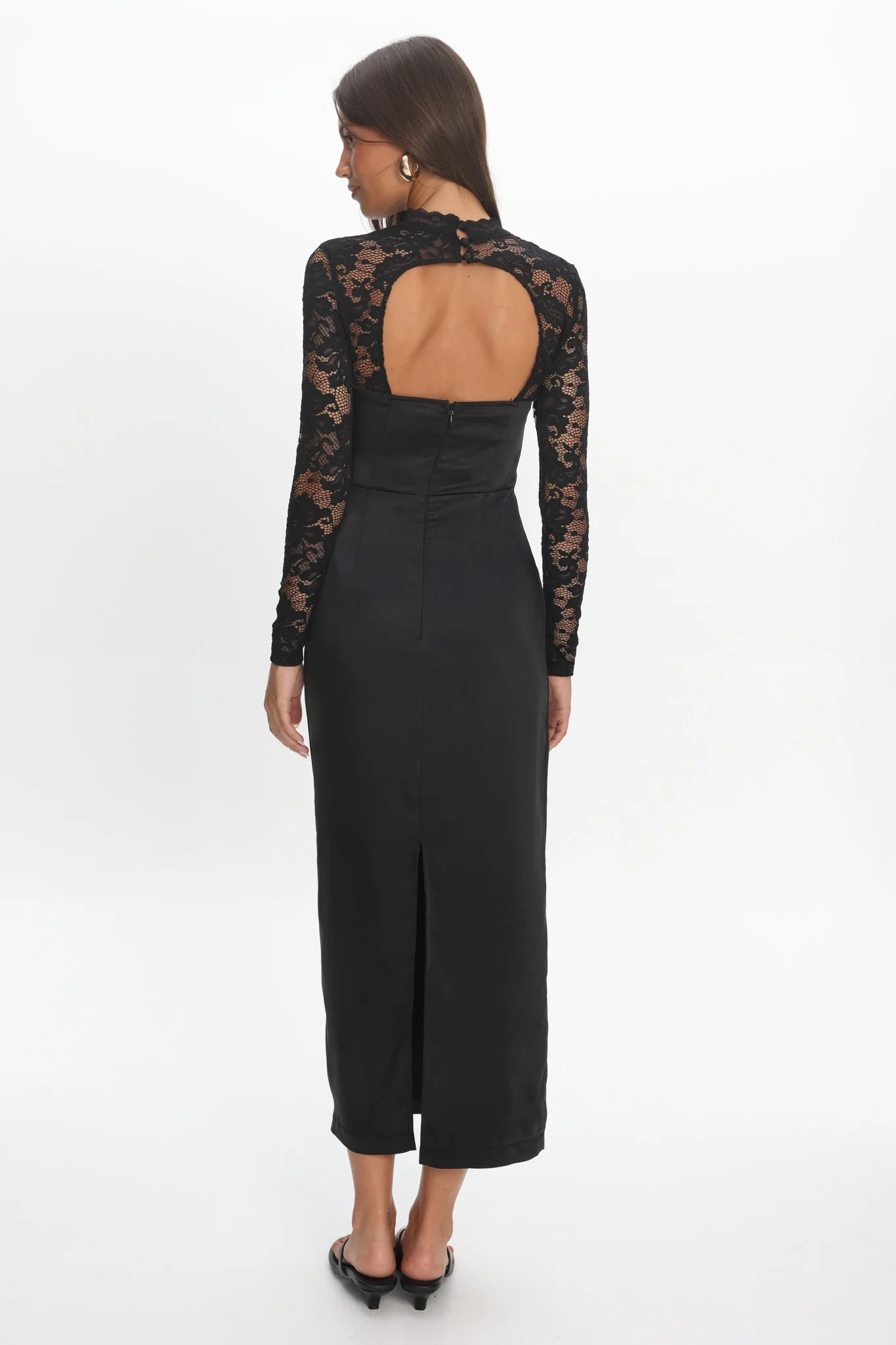 Lucha Lace Sleeve Maxi Dress Black - Image 2