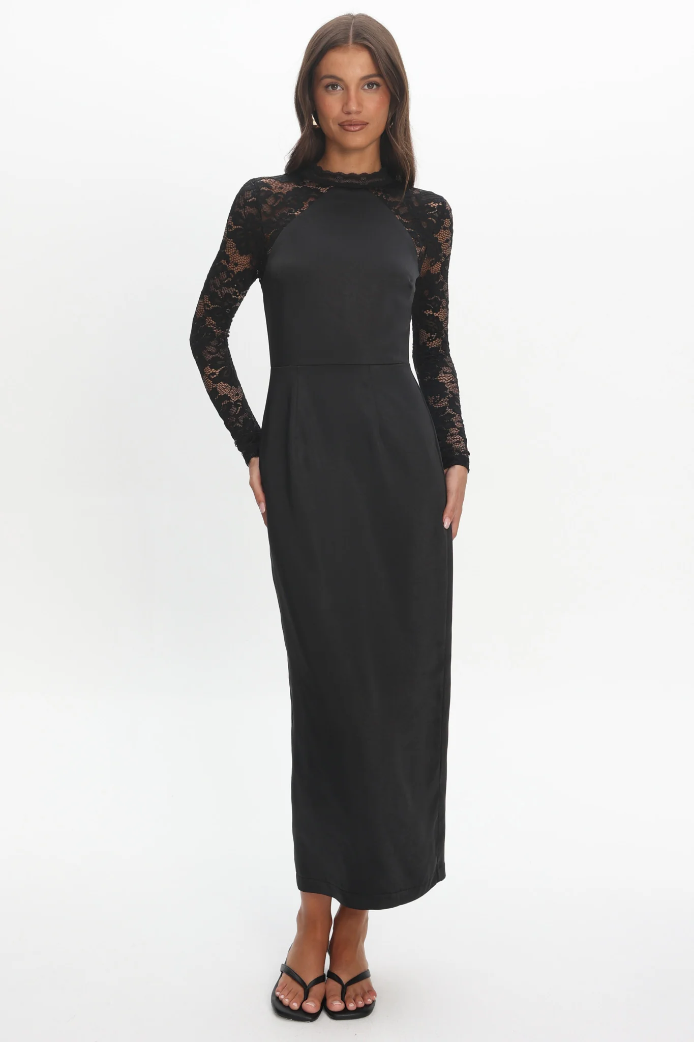 Lucha Lace Sleeve Maxi Dress Black - Image 4