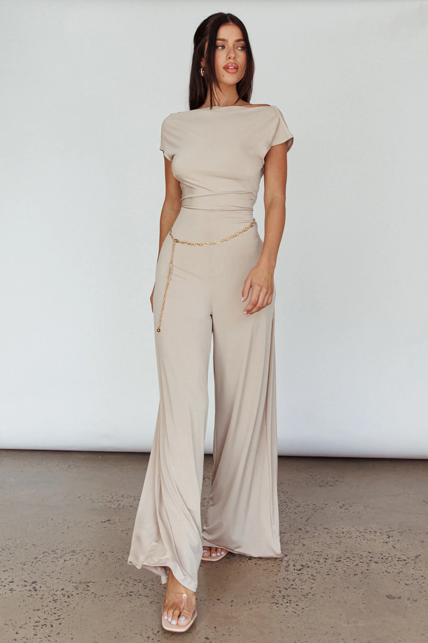 Lucinda Twist Back Jumpsuit Oat - Image 5