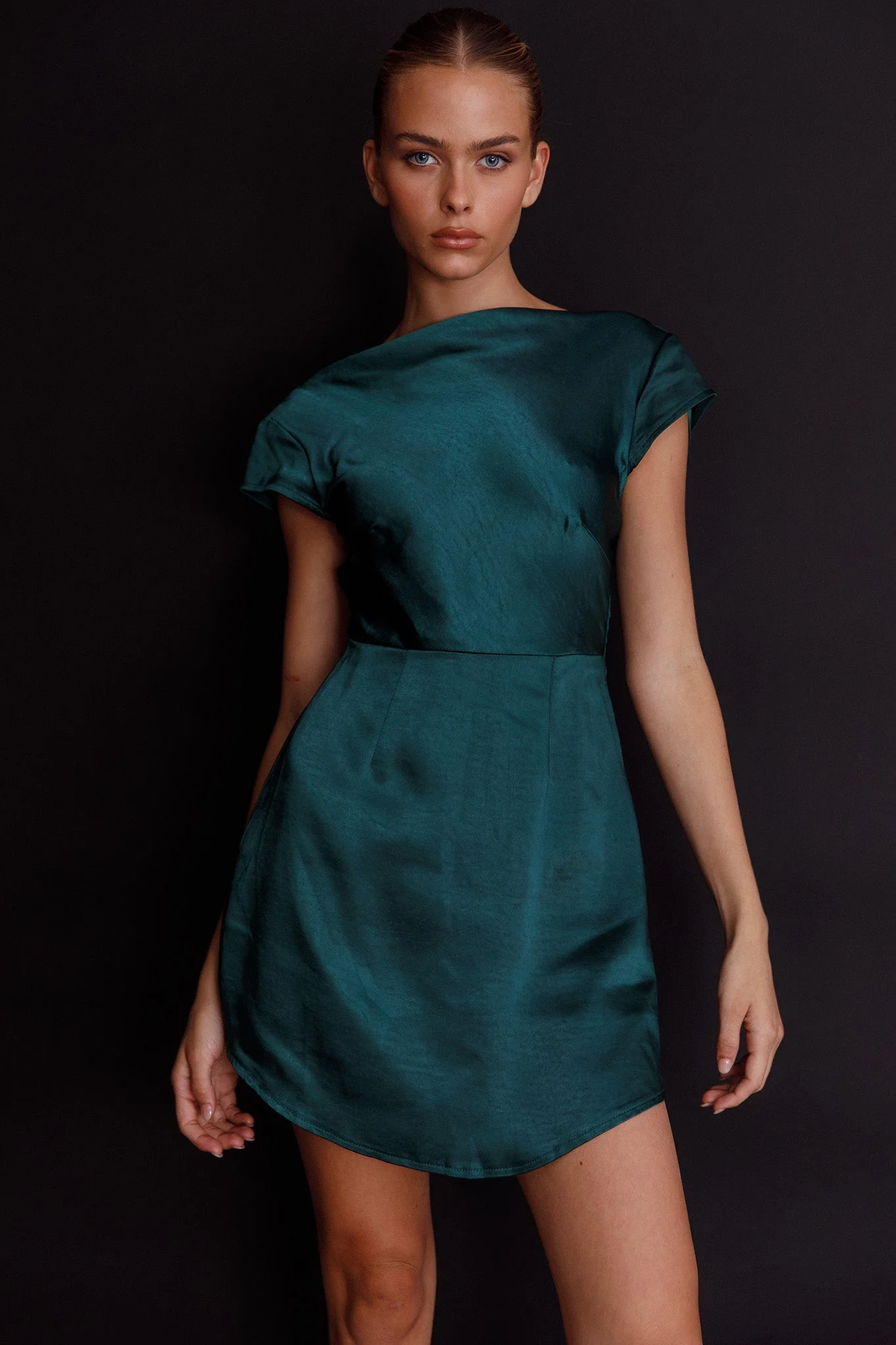 Lucinda Twist Back Mini Dress Jade - Image 8