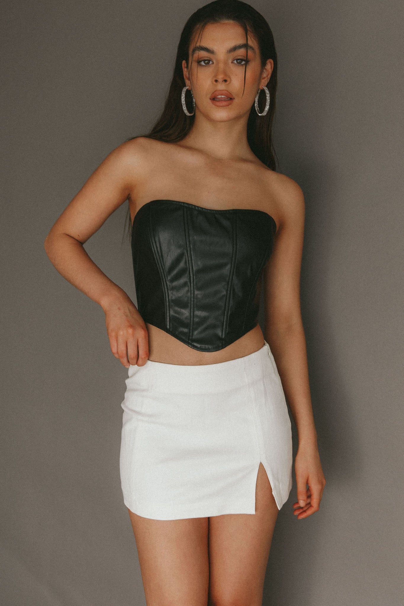 Lucked Out Split Mini Skirt White - Image 4