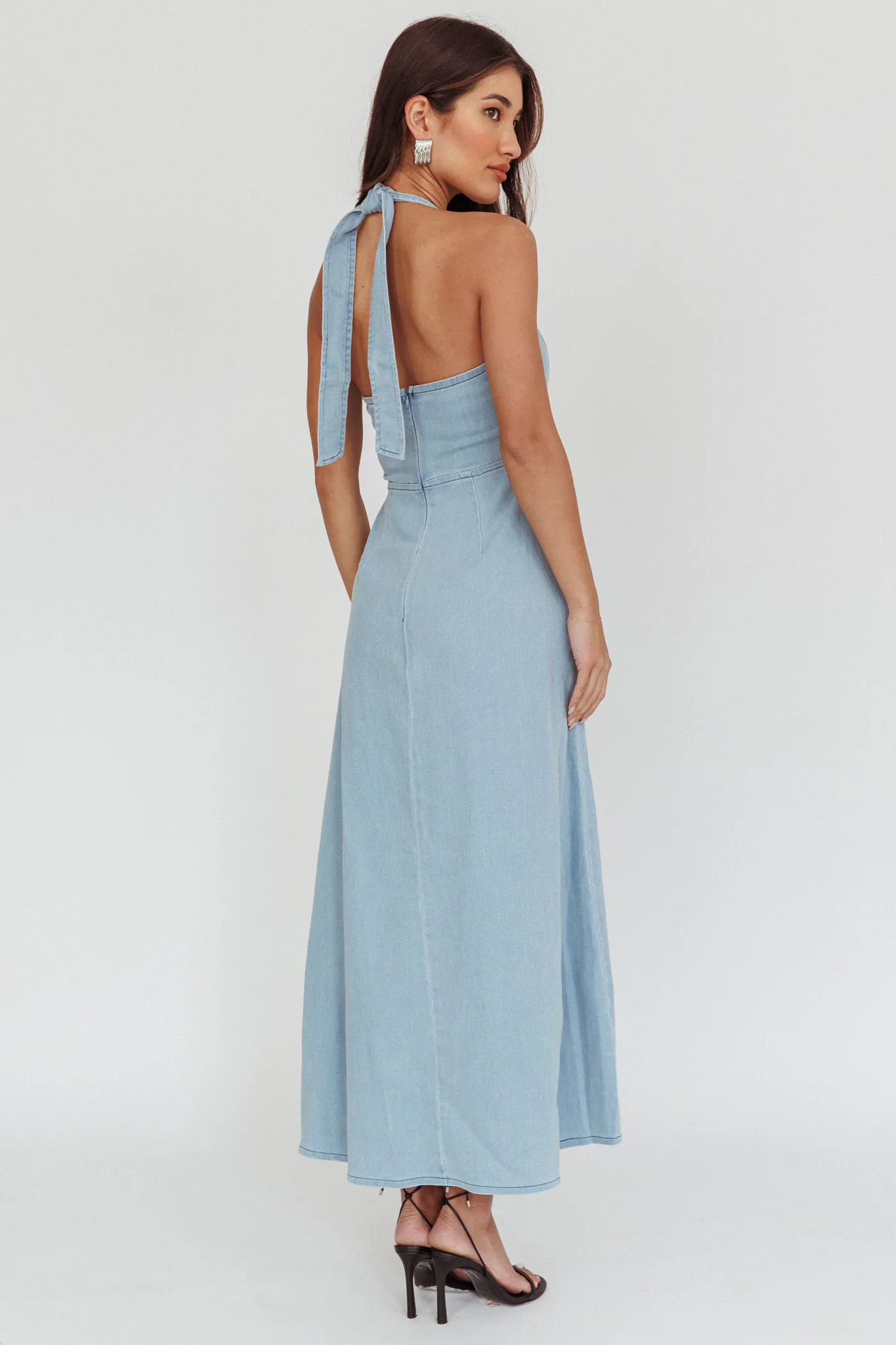 Lumi A-Line Maxi Dress Light Denim Blue - Image 2