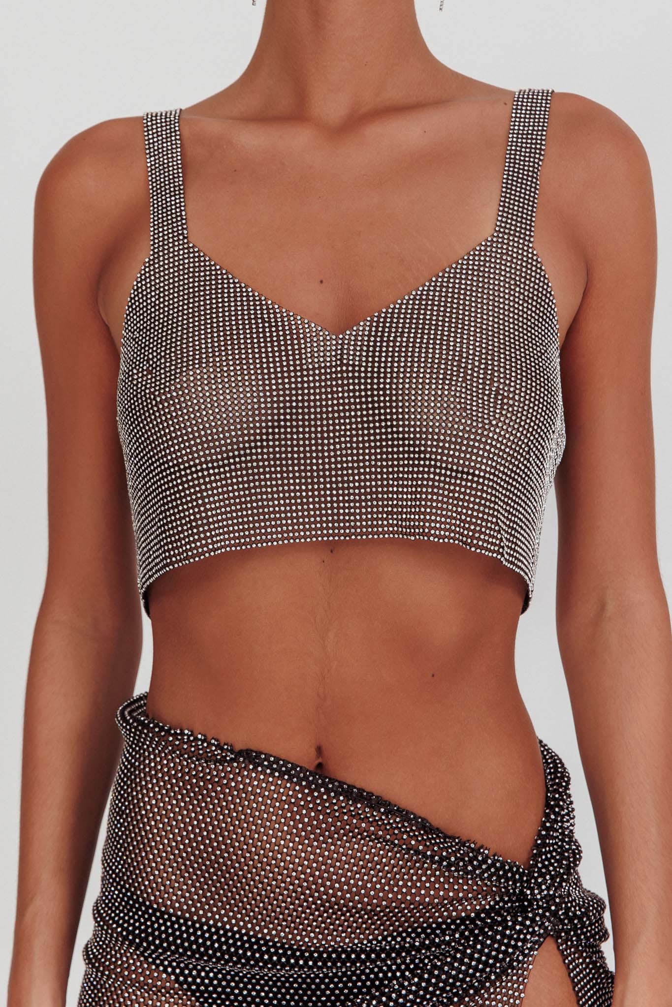 Lumina Diamante Crop Top Black - Image 5
