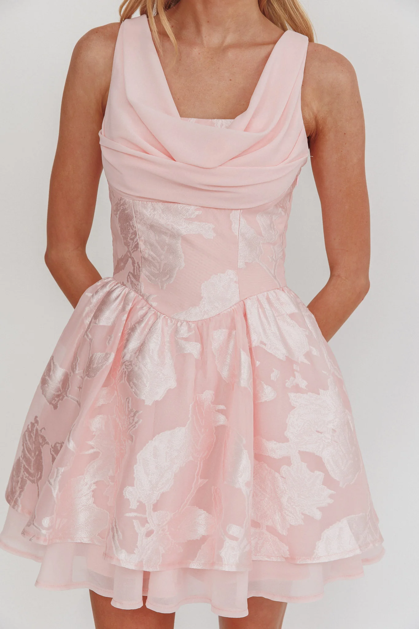 Lusting Lace-Up Back Mini Dress Blush - Image 3