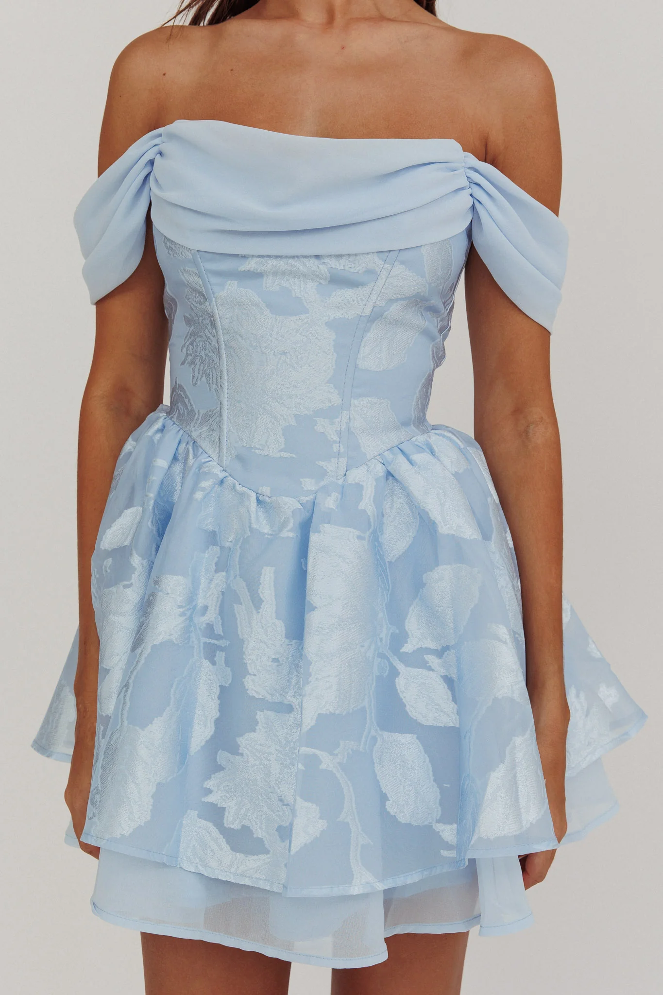 Lusting Off-Shoulder Mini Dress Blue - Image 4