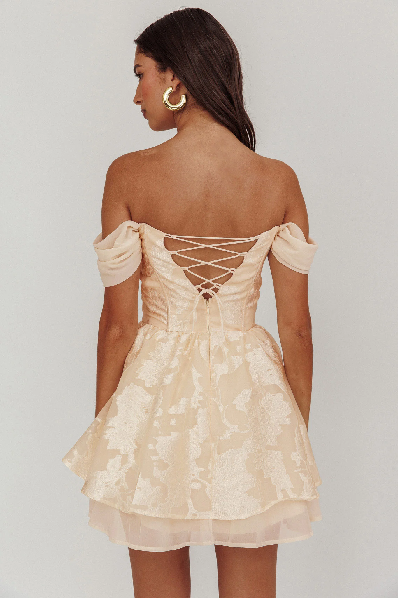 Lusting Off Shoulder Mini Dress Cream - Image 4