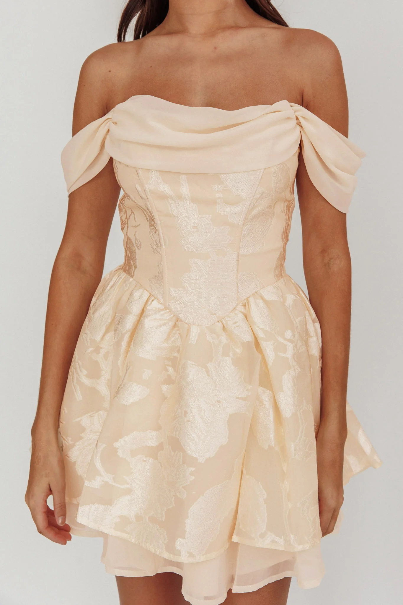 Lusting Off Shoulder Mini Dress Cream - Image 5