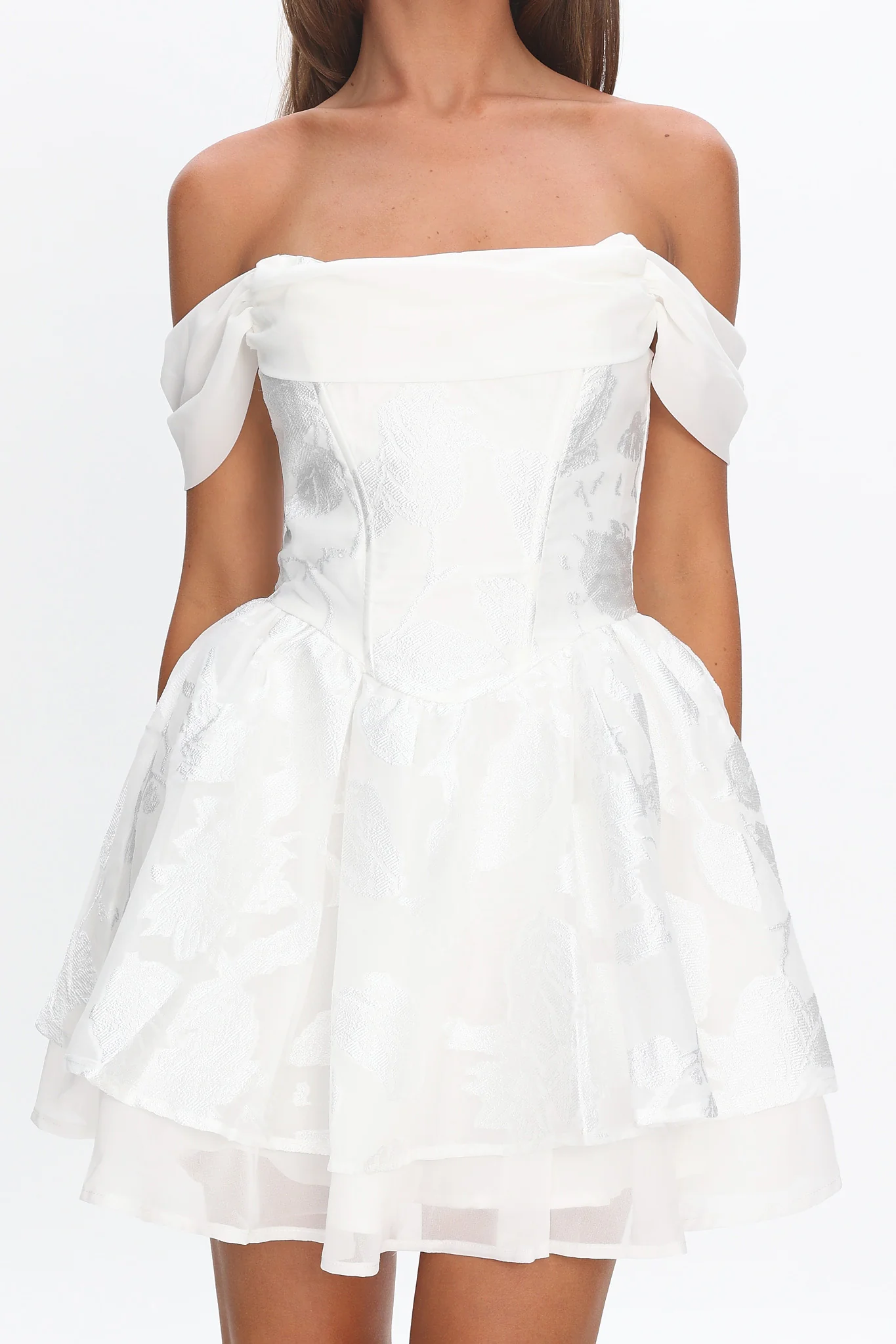Lusting Off Shoulder Mini Dress White - Image 4