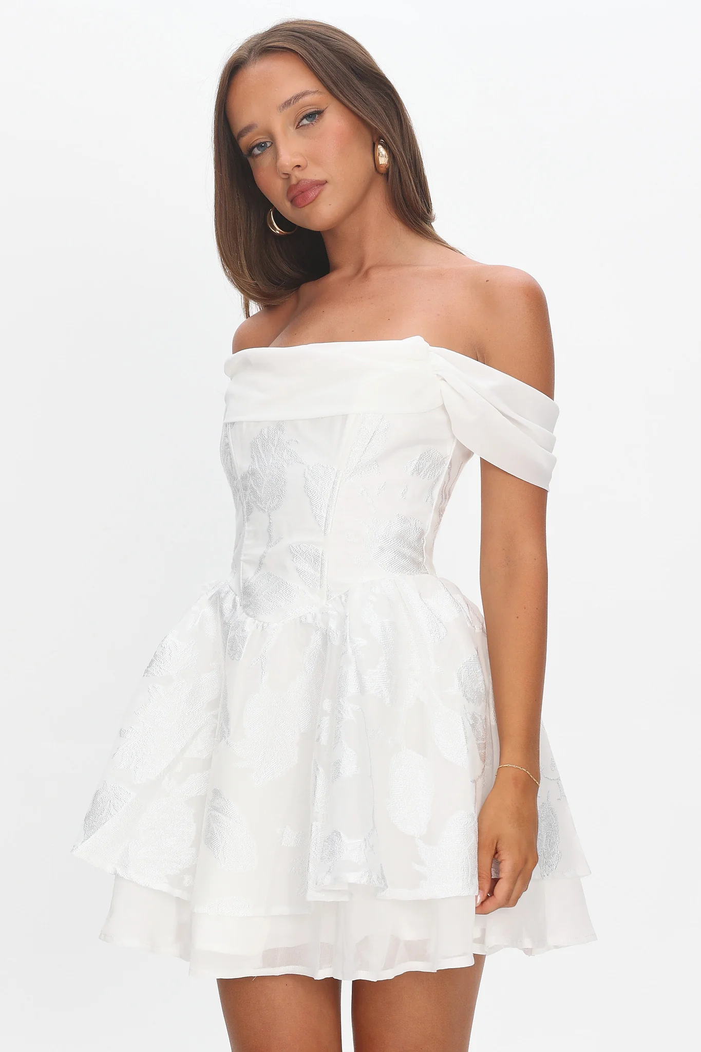 Lusting Off Shoulder Mini Dress White - Image 5