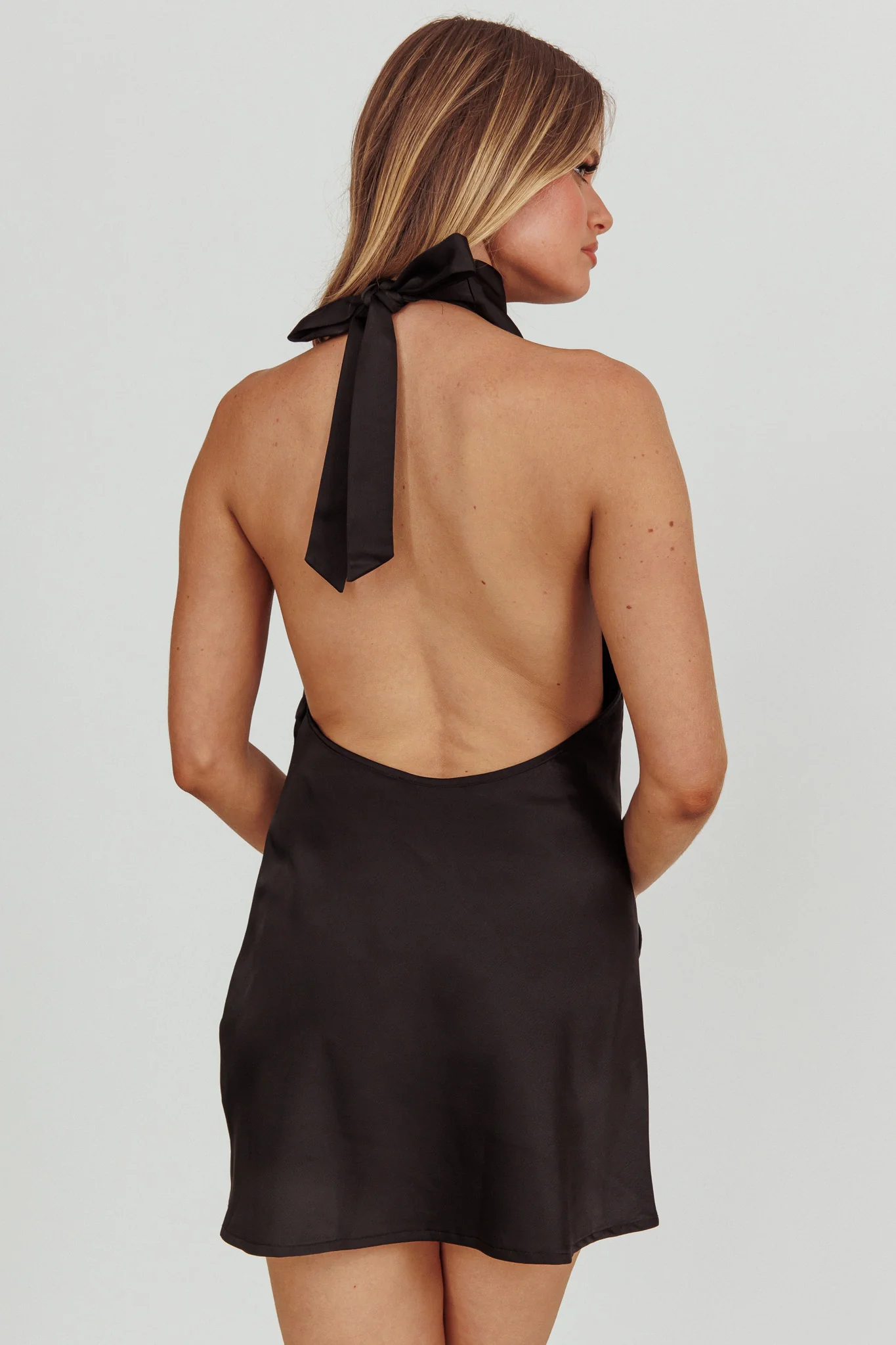 Lyons High Halter Neck Mini Dress Black - Image 2