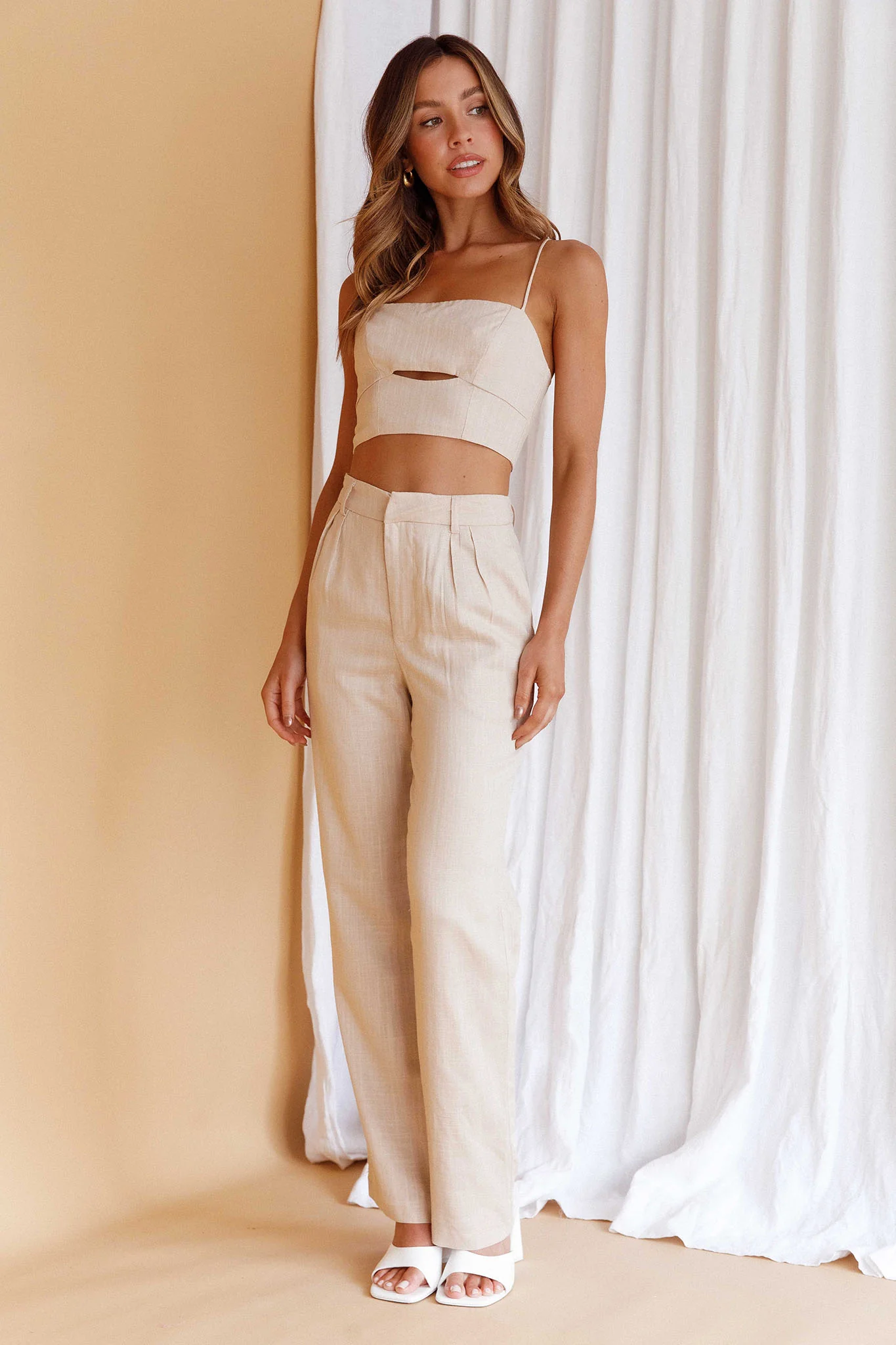 Lyrics Keyhole Crop Top Oat - Image 8
