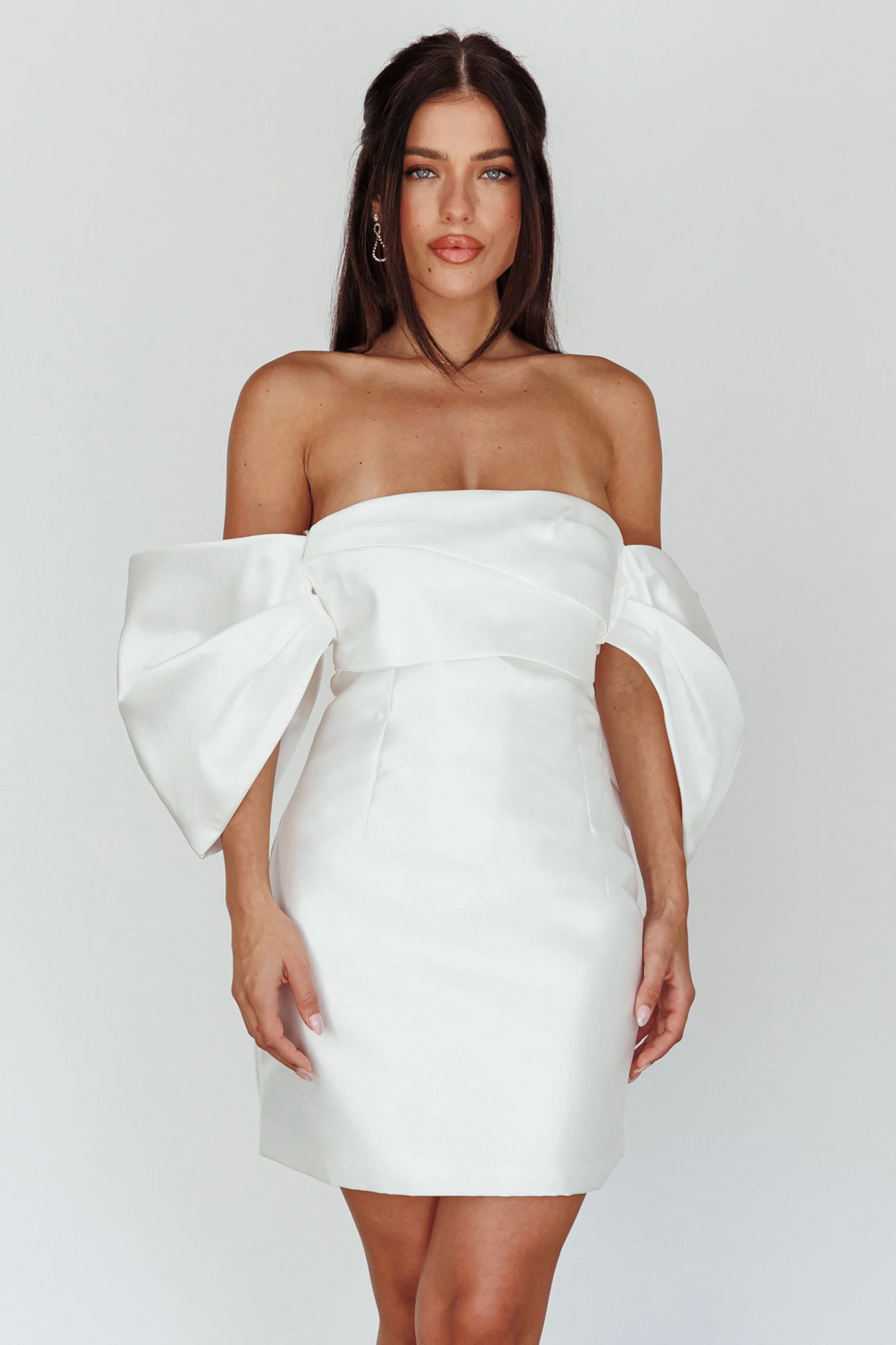 Magnolia Off-Shoulder Mini Dress White - Image 5