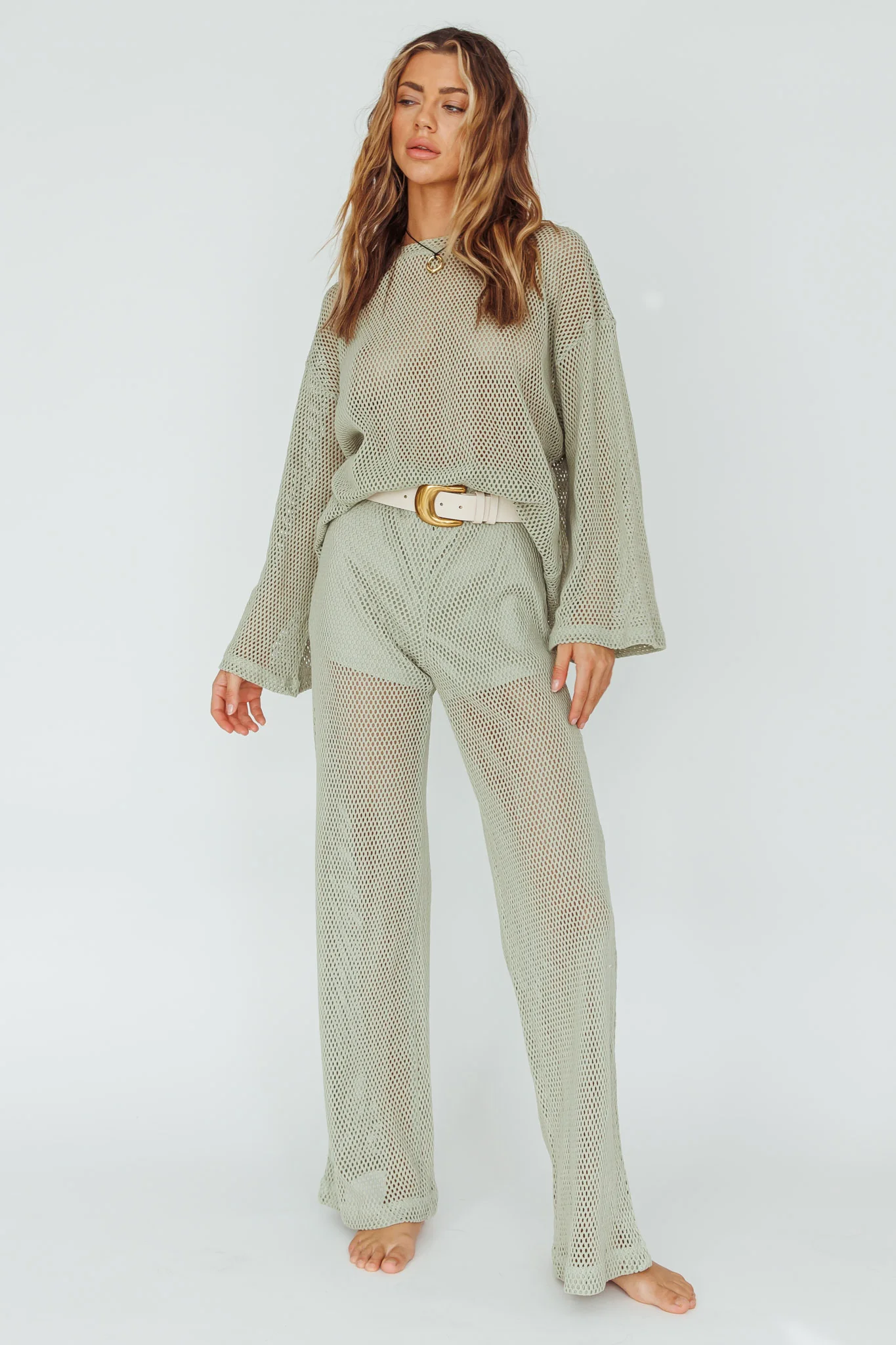 Mahina Long Net Pants Sage - Image 2