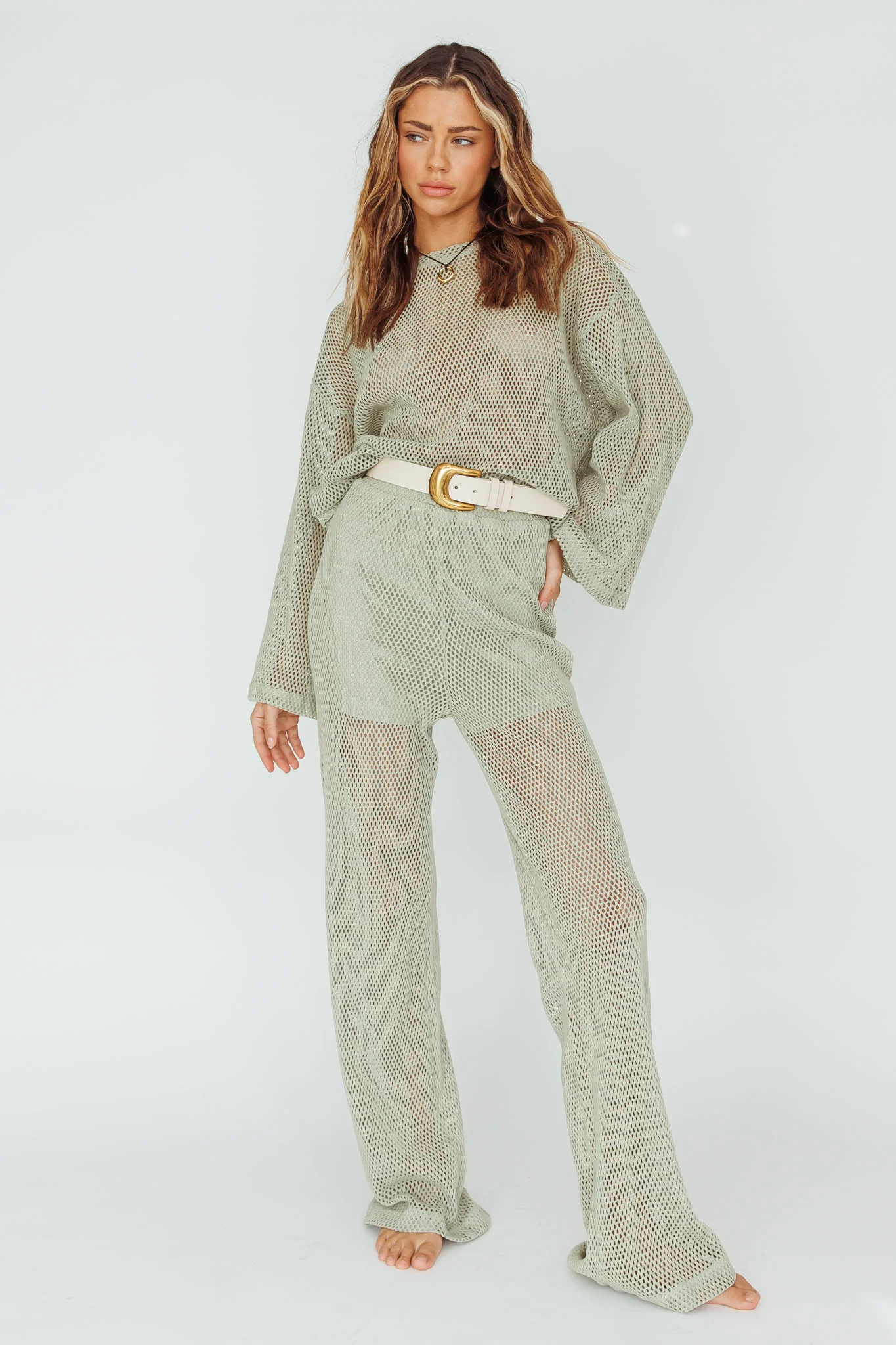 Mahina Long Net Pants Sage - Image 4