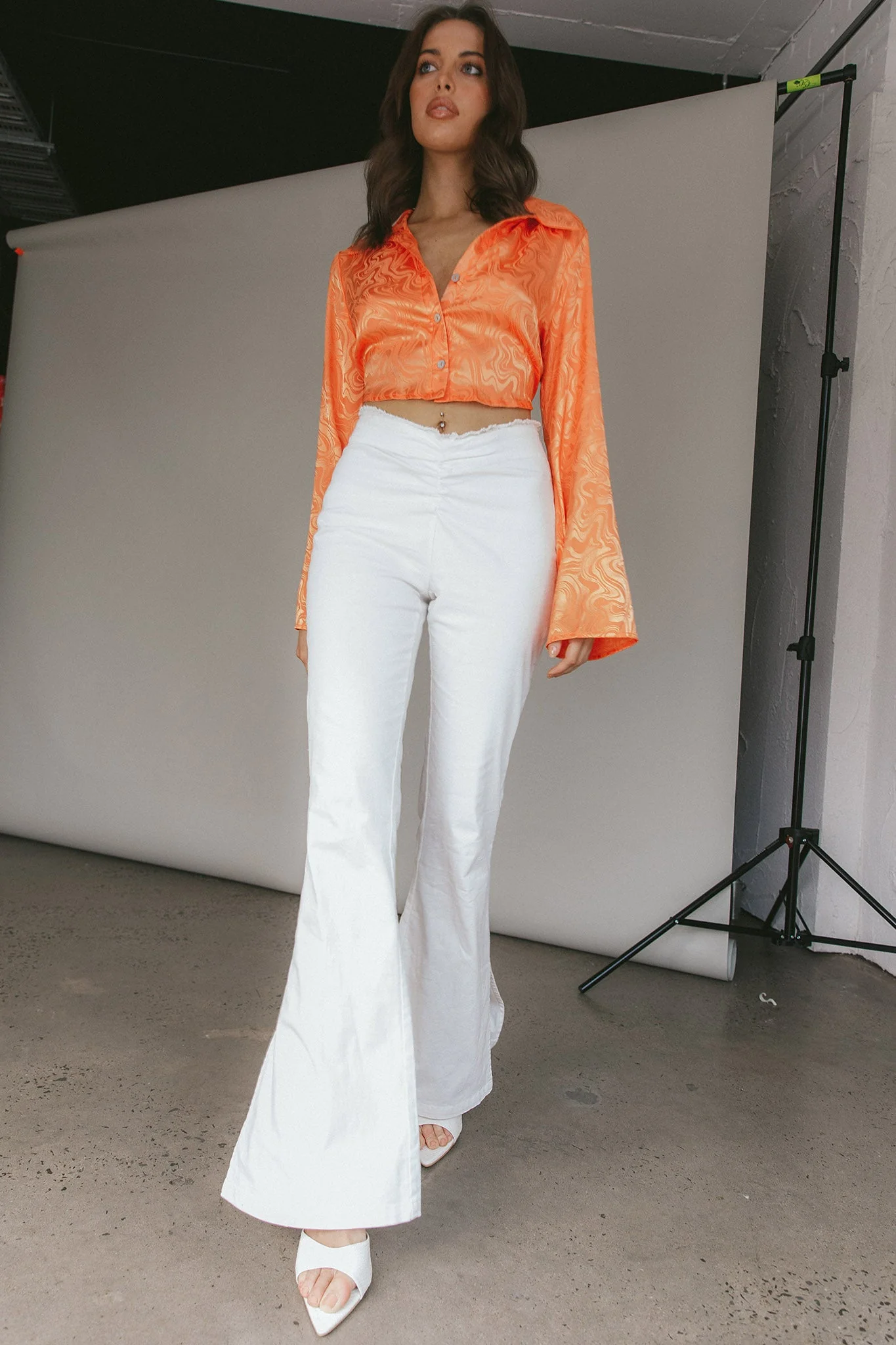 Mahla Flared Pants Ivory - Image 3