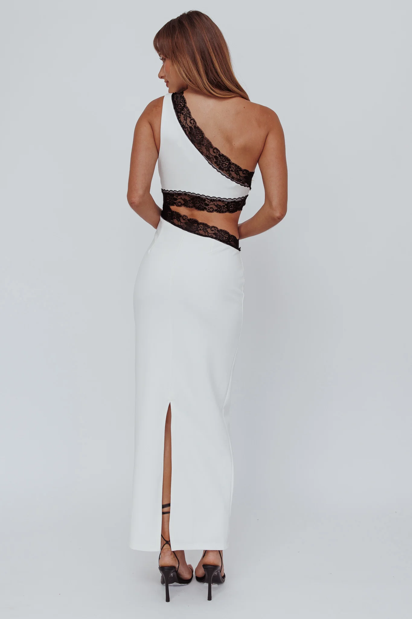 Mahli One-Shoulder Cut-Out Maxi Dress White - Image 2