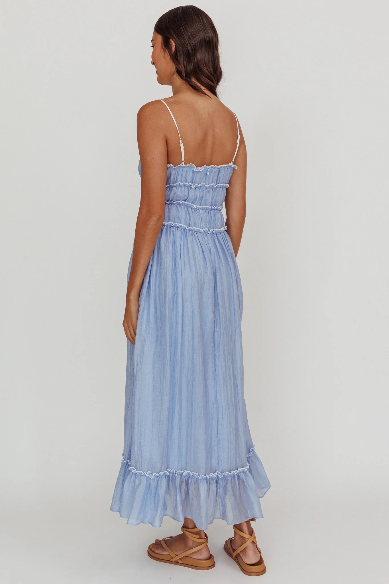 Maidens Tie Accent Maxi Dress Cloud Blue - Image 3