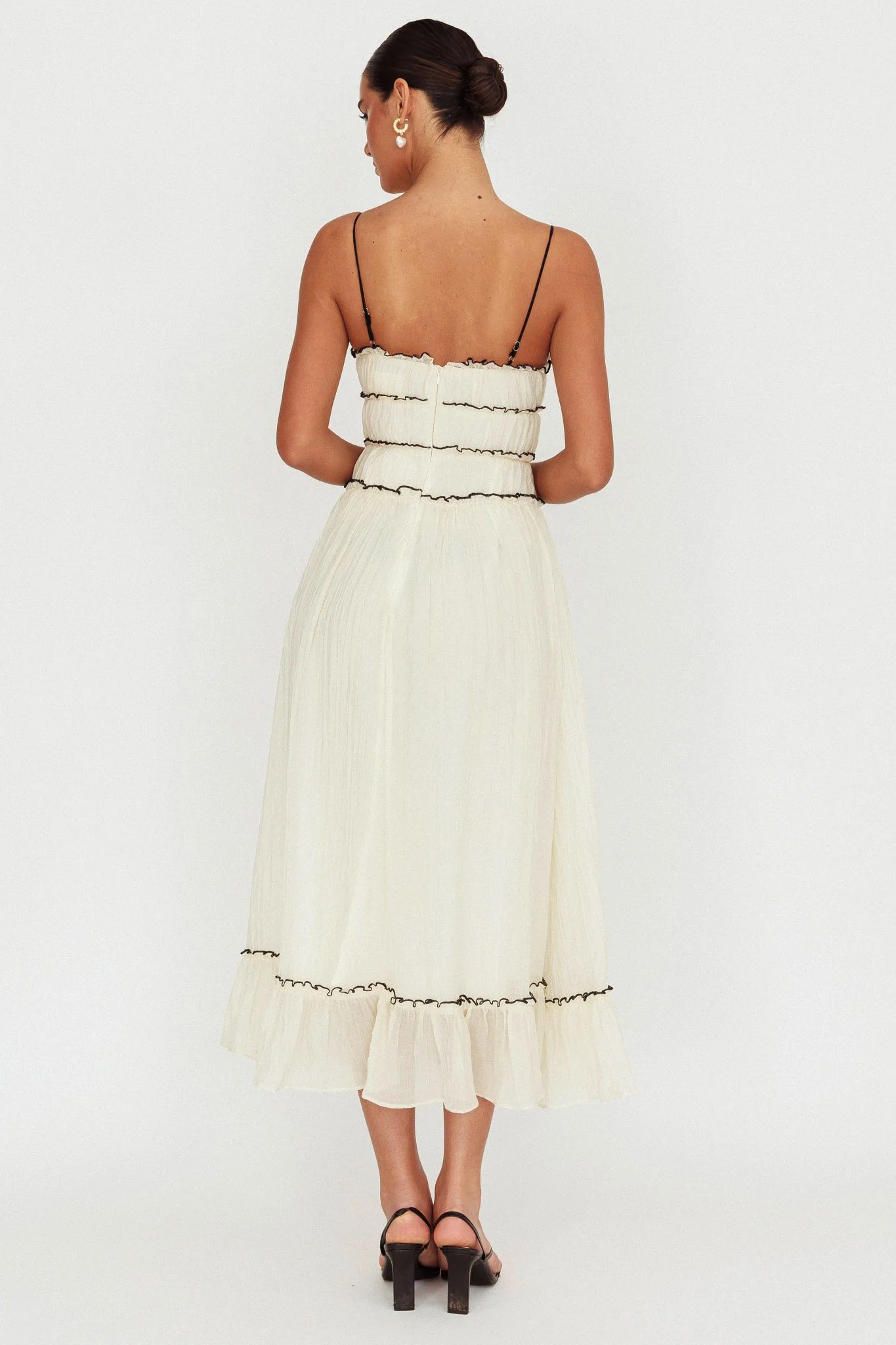Maidens Tie Accent Maxi Dress Cream - Image 4