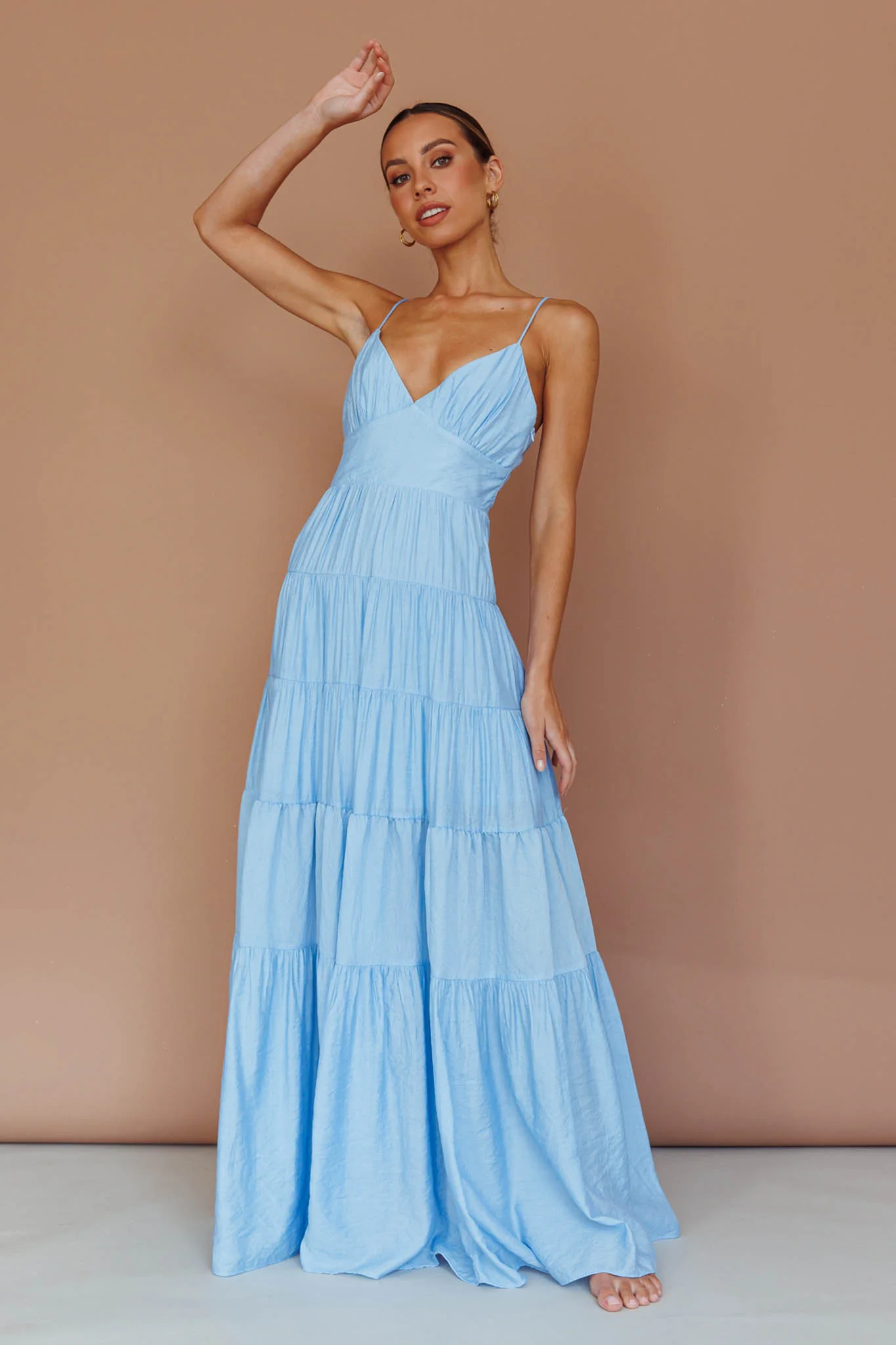 Main Attraction Cami Strap Maxi Dress Blue - Image 3