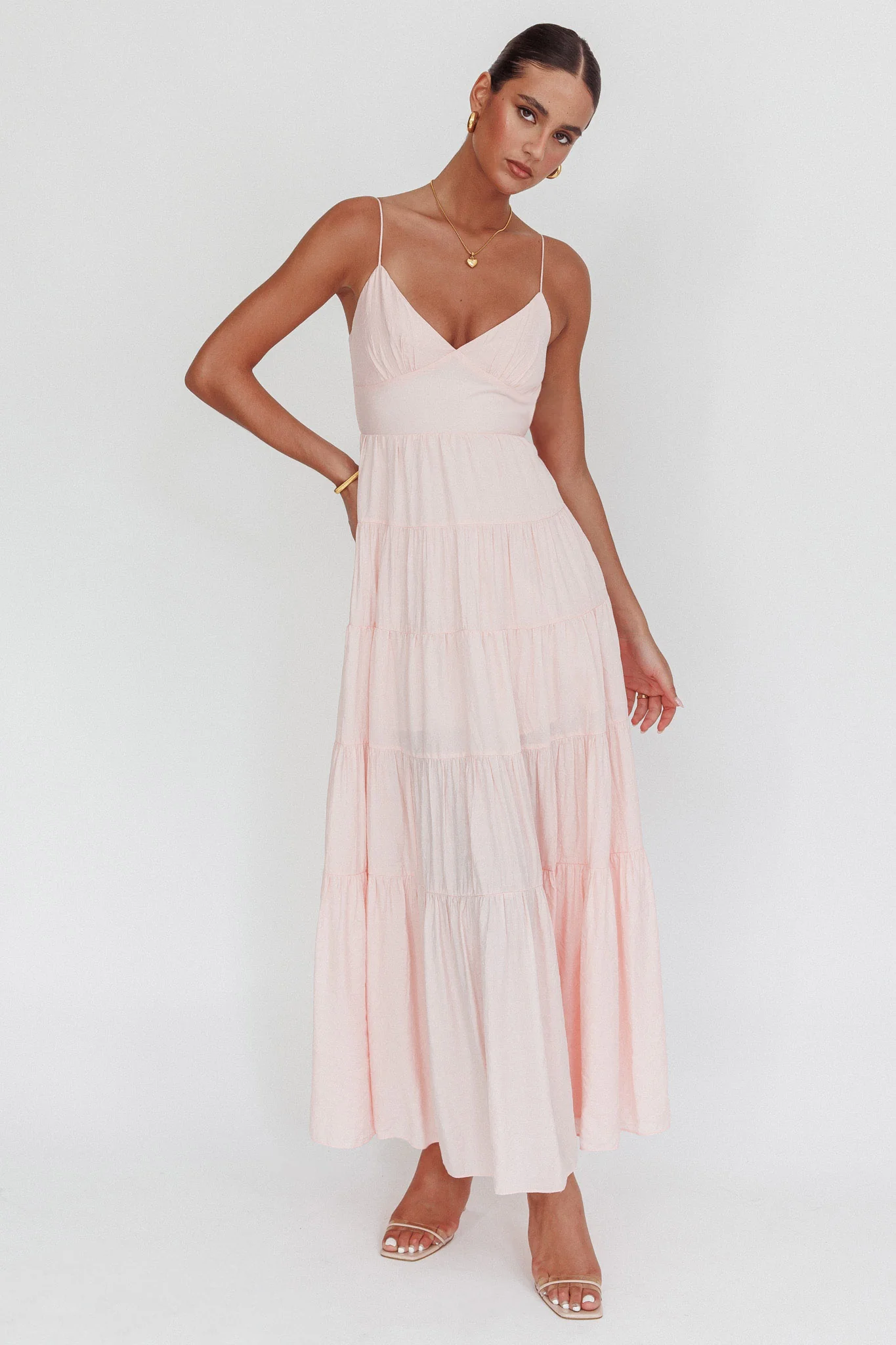 Main Attraction Cami Strap Maxi Dress Blush - Image 6